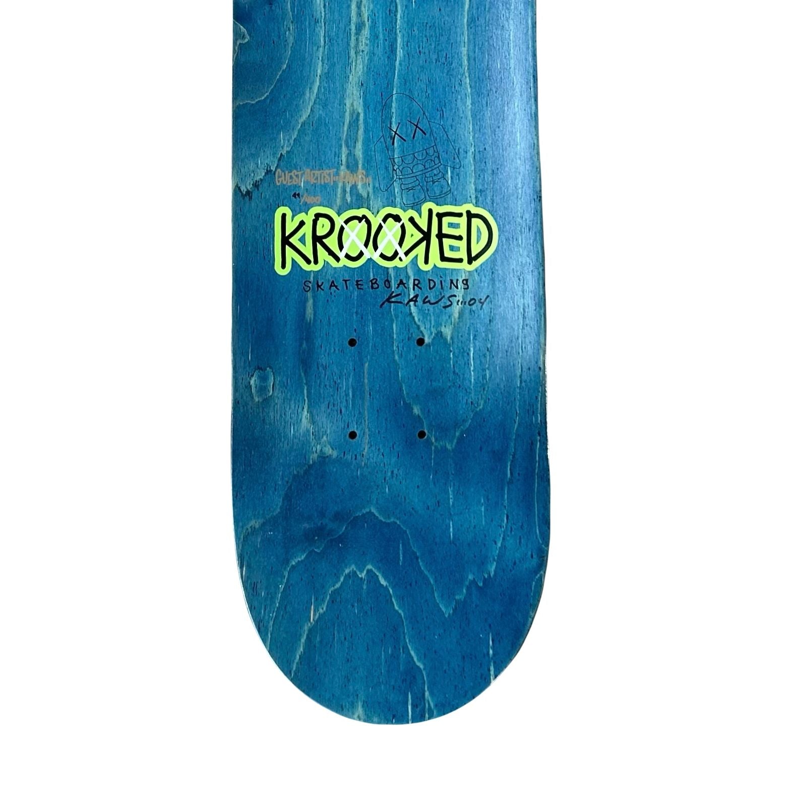 KAWS x Krooked Green Bendy Skateboard Deck Multi (Autographed)