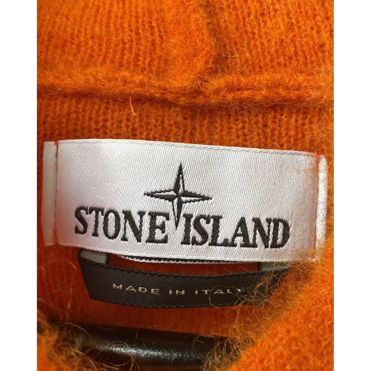 Stone Island Double Mohair/Wool Knitted Hoodie Orange