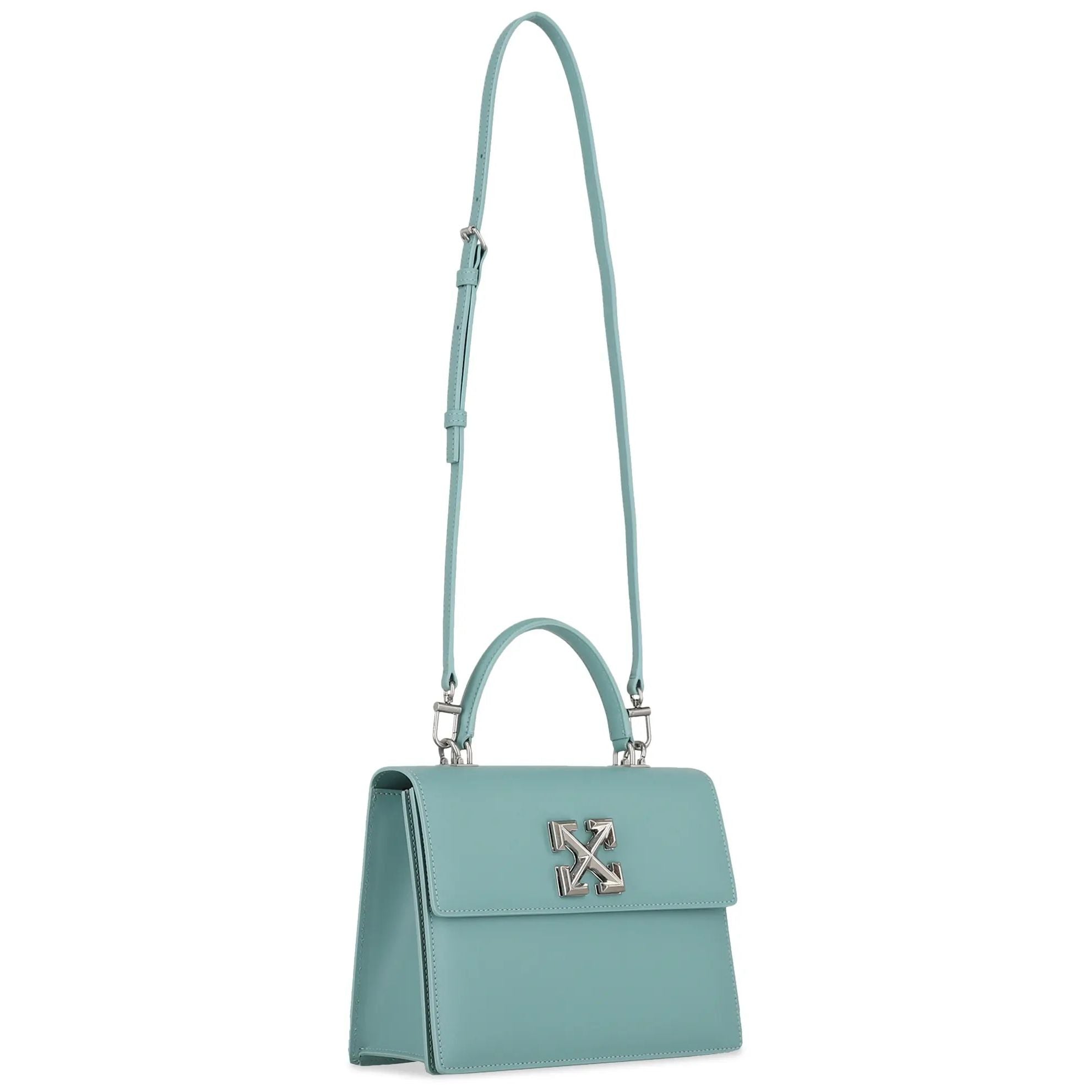 Off-White Jitney 2.8 Leather Shoulder Bag Light Blue