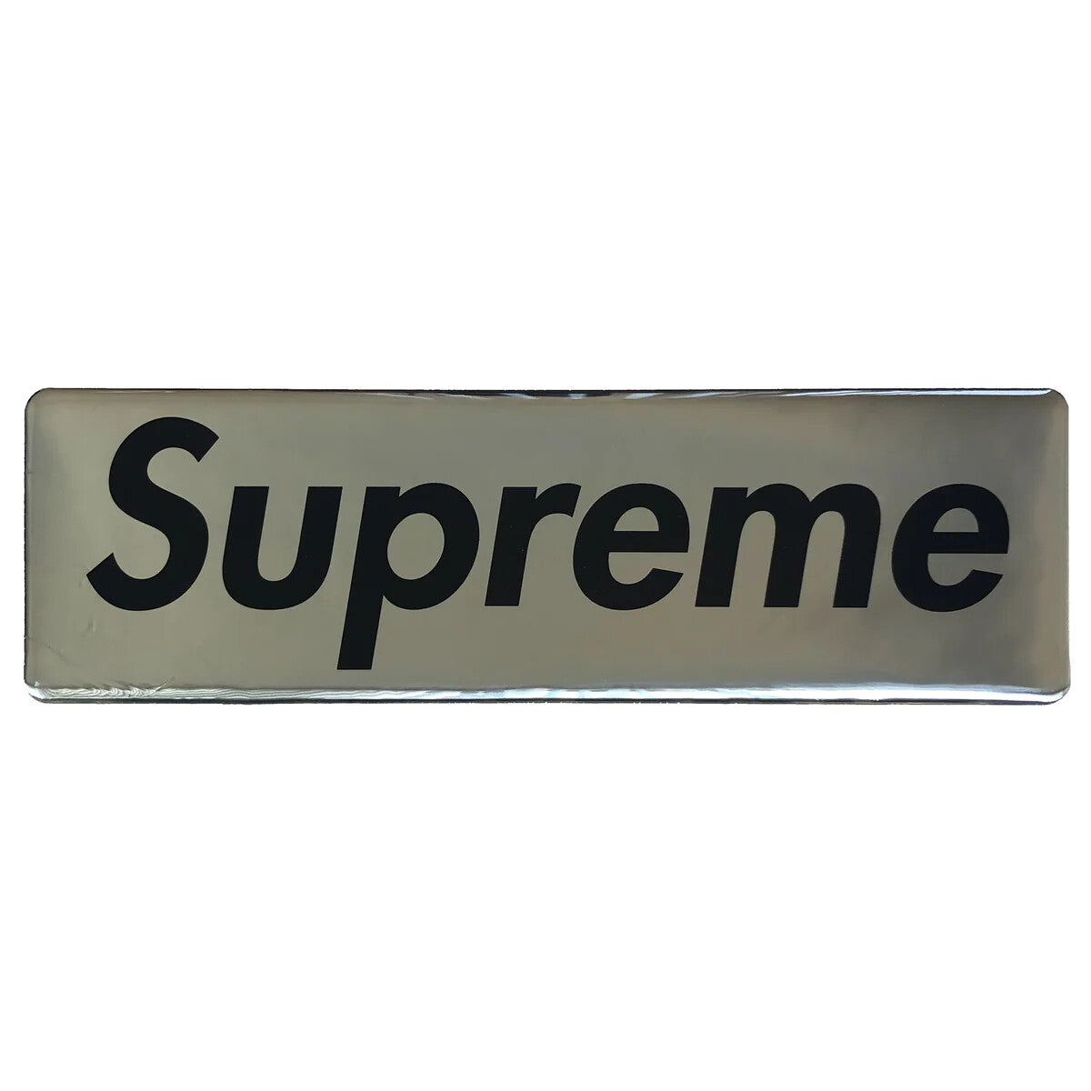 Supreme Raised Box Logo Sticker Silver