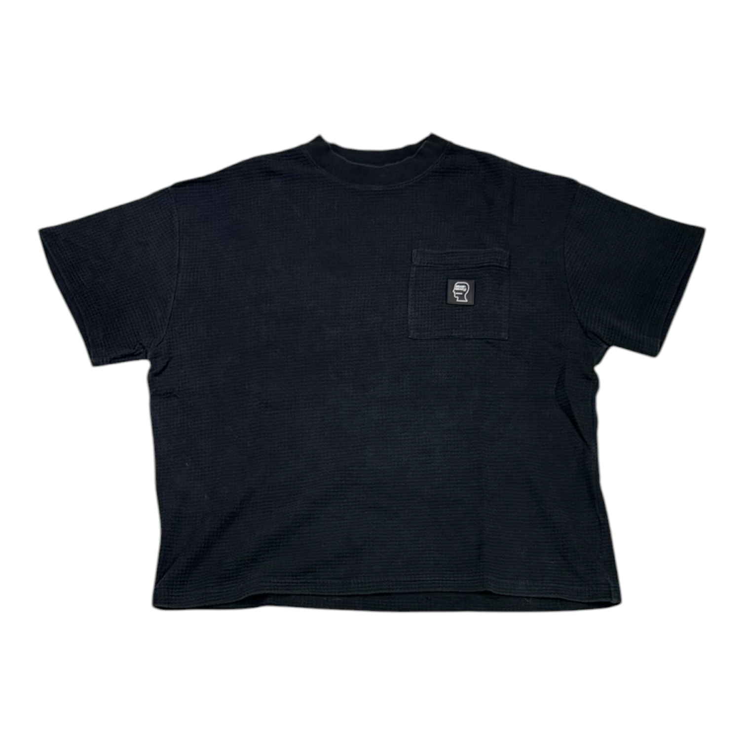 Brain Dead Mini Waffle Mock Neck T-Shirt Black