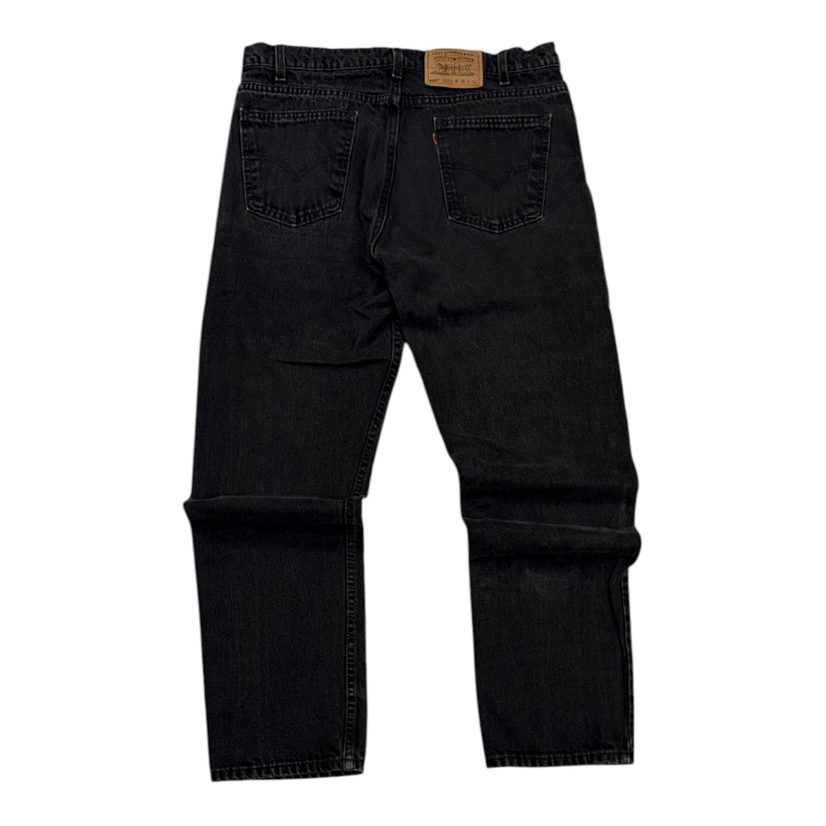 1997 Levi's 505 Orange Tab Denim Jeans Washed Black