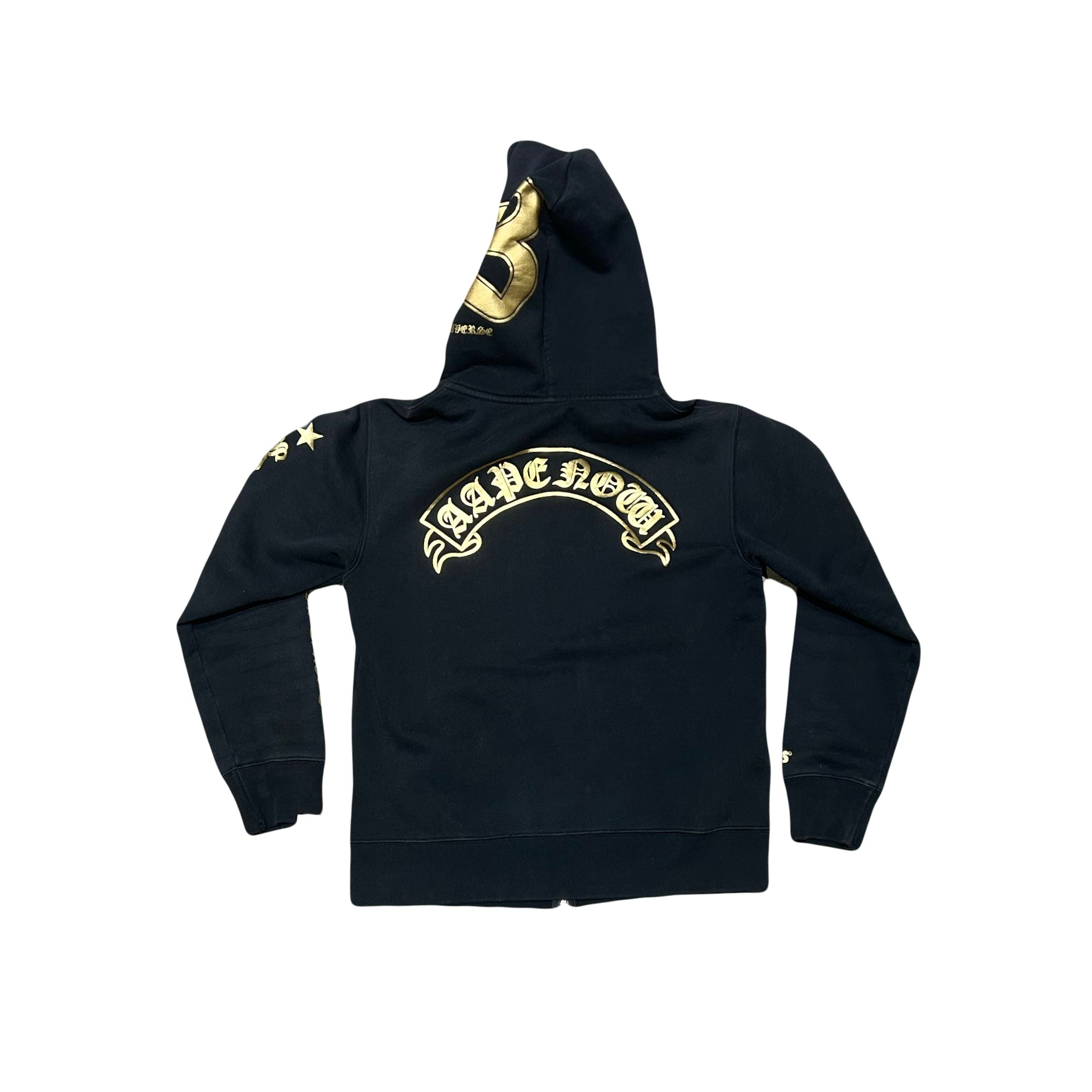 AAPE Gold Foil Zip Up Hoodie Black
