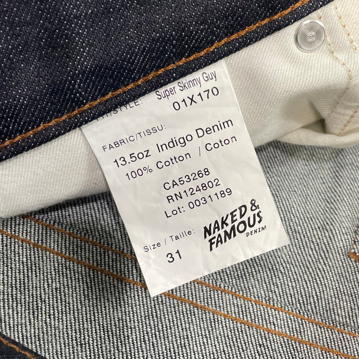 Naked & Famous Super Sklnny Guy Indigo Denim