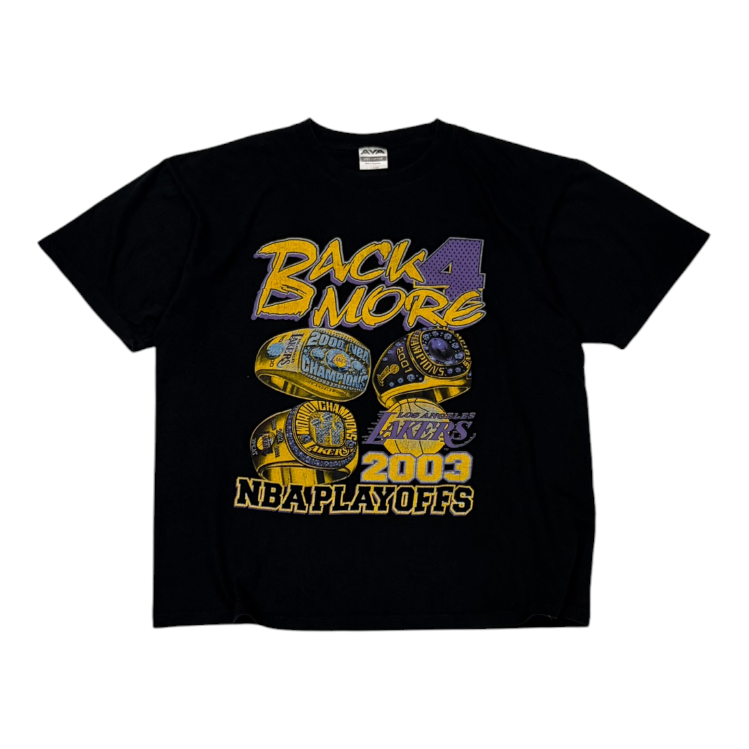 Y2K Los Angeles Lakers Back 4 More Tee Black