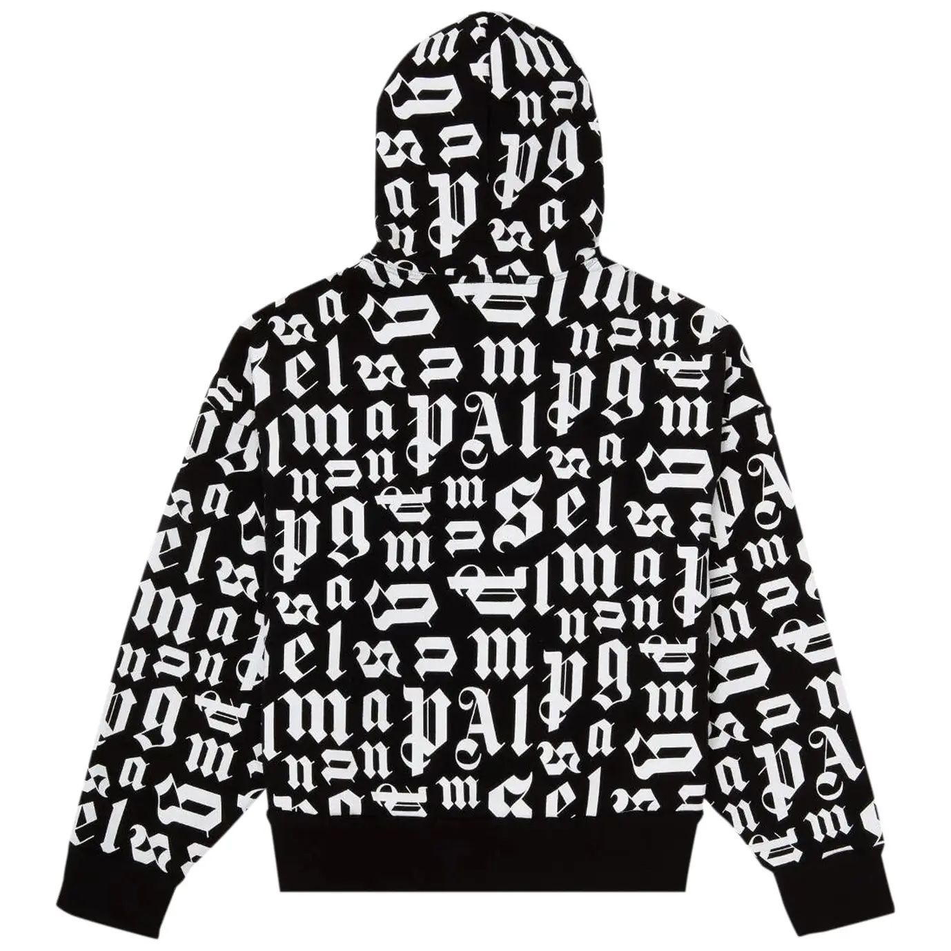 Palm Angels Broken Monogram Hoodie Black/White