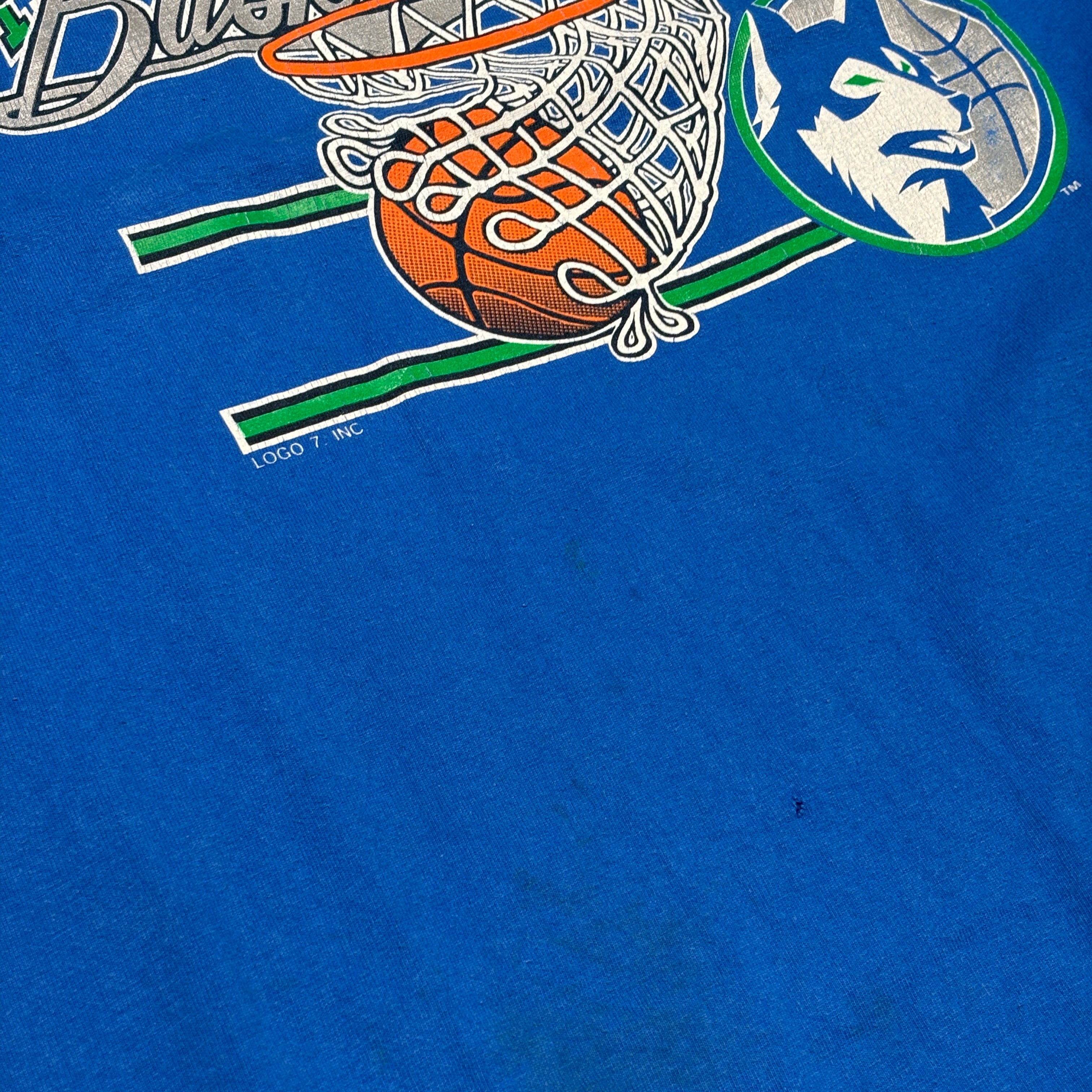 90's Minnesota Timberwolves Basketball Club Tee Blue