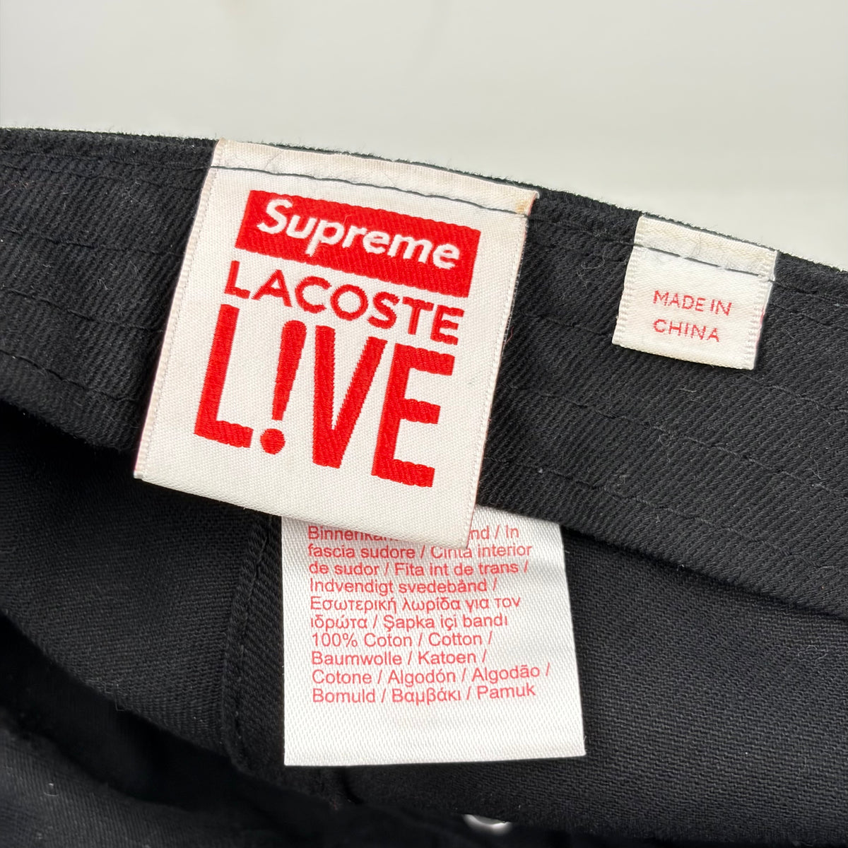 Supreme LACOSTE Twill 6-Panel Black