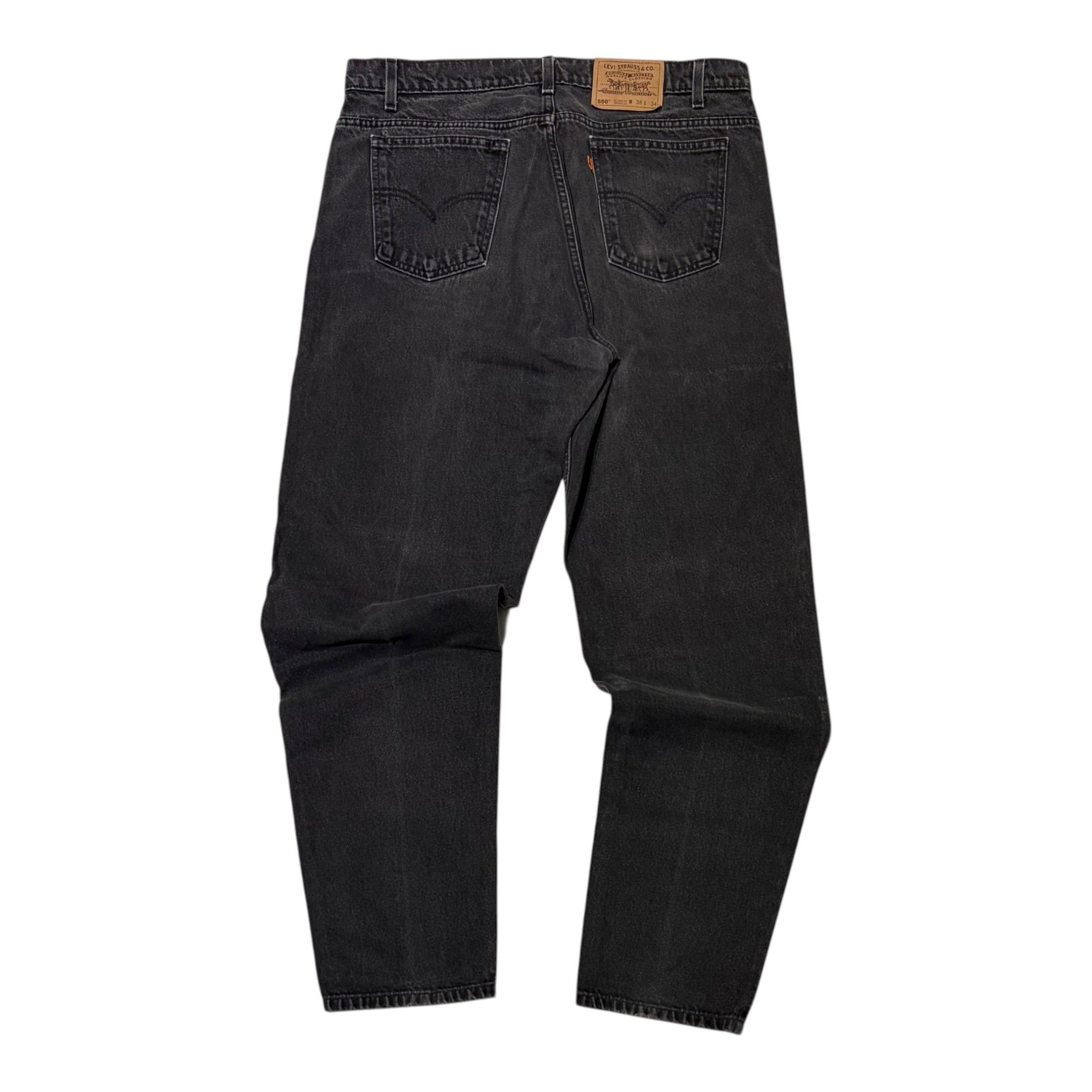 1996 Levi's 550 Orange Tab Jeans Washed Black