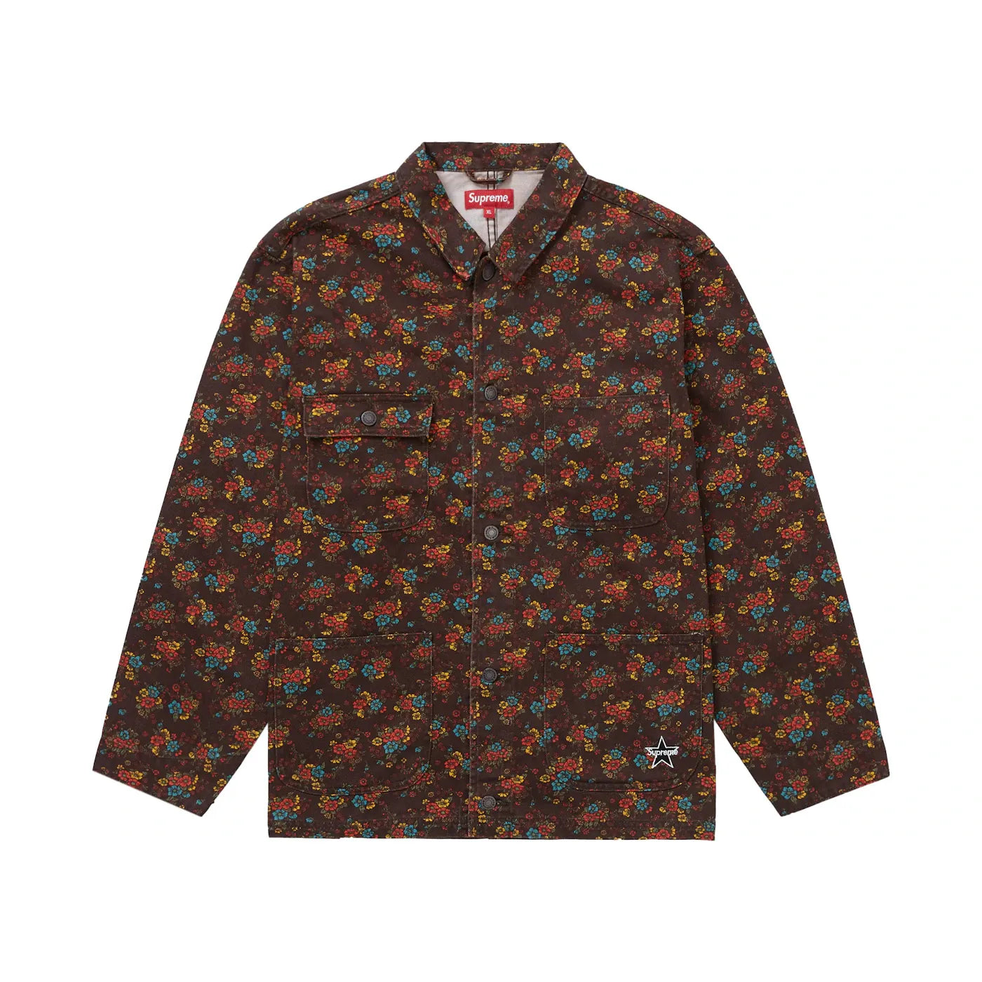 ふ*じ様 Supreme Denim chore coat flowers ジャケット・アウター Supreme Denim Chore Coat Flowers L ジャケット