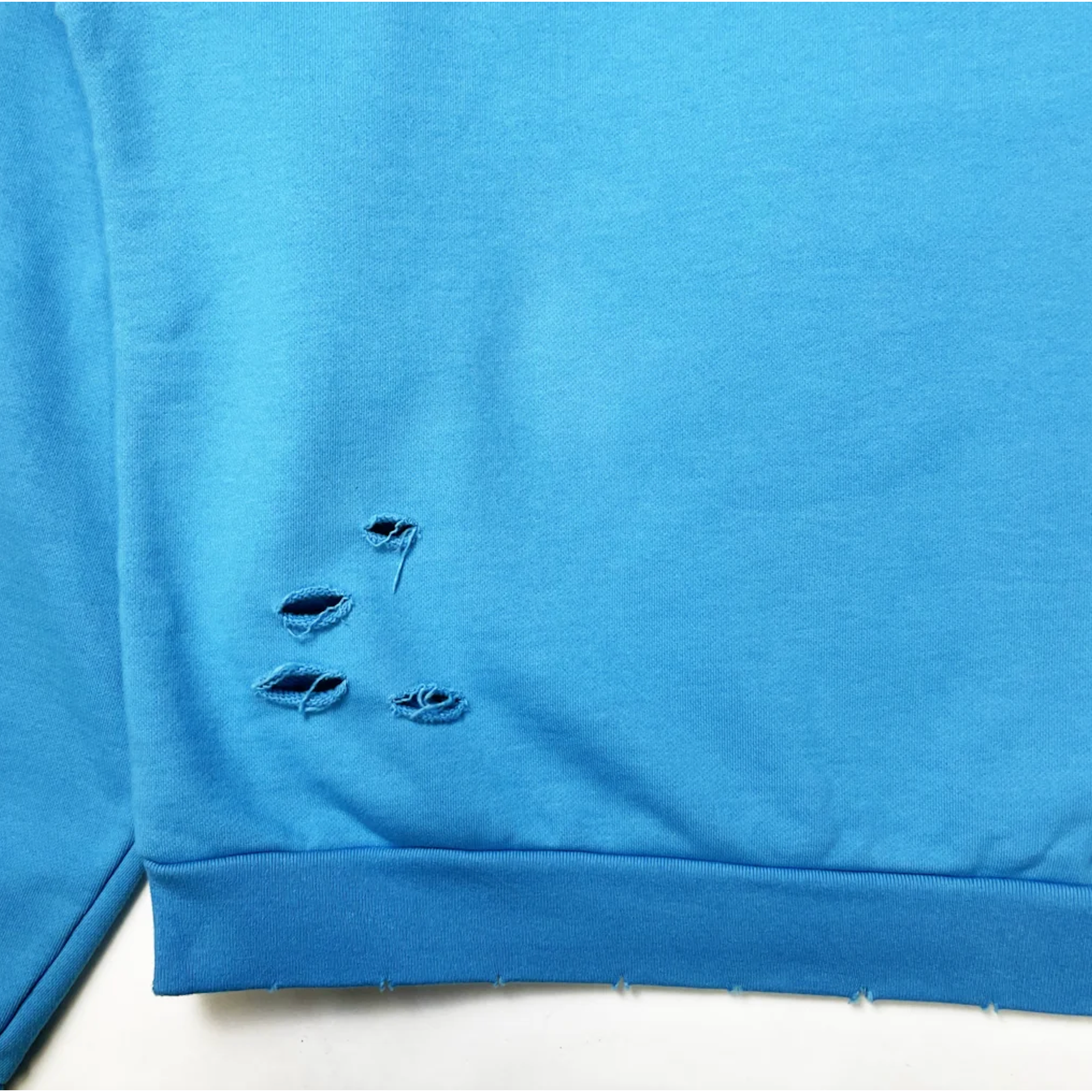 Members of The Rage Distressed Small Logo Crewneck Turquoise