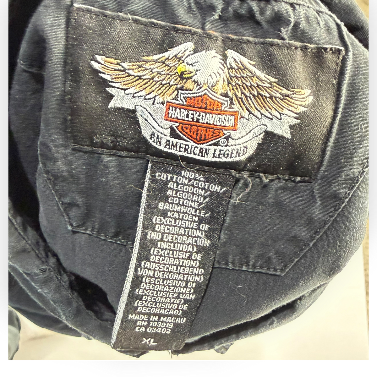 Harley Davidson Embroidered Flames Shirt Black