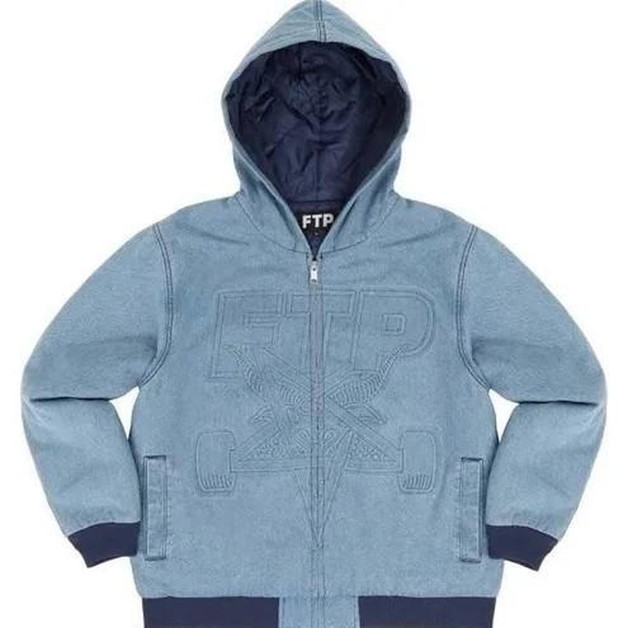 FTP Thrasher Hooded Denim Jacket Blue