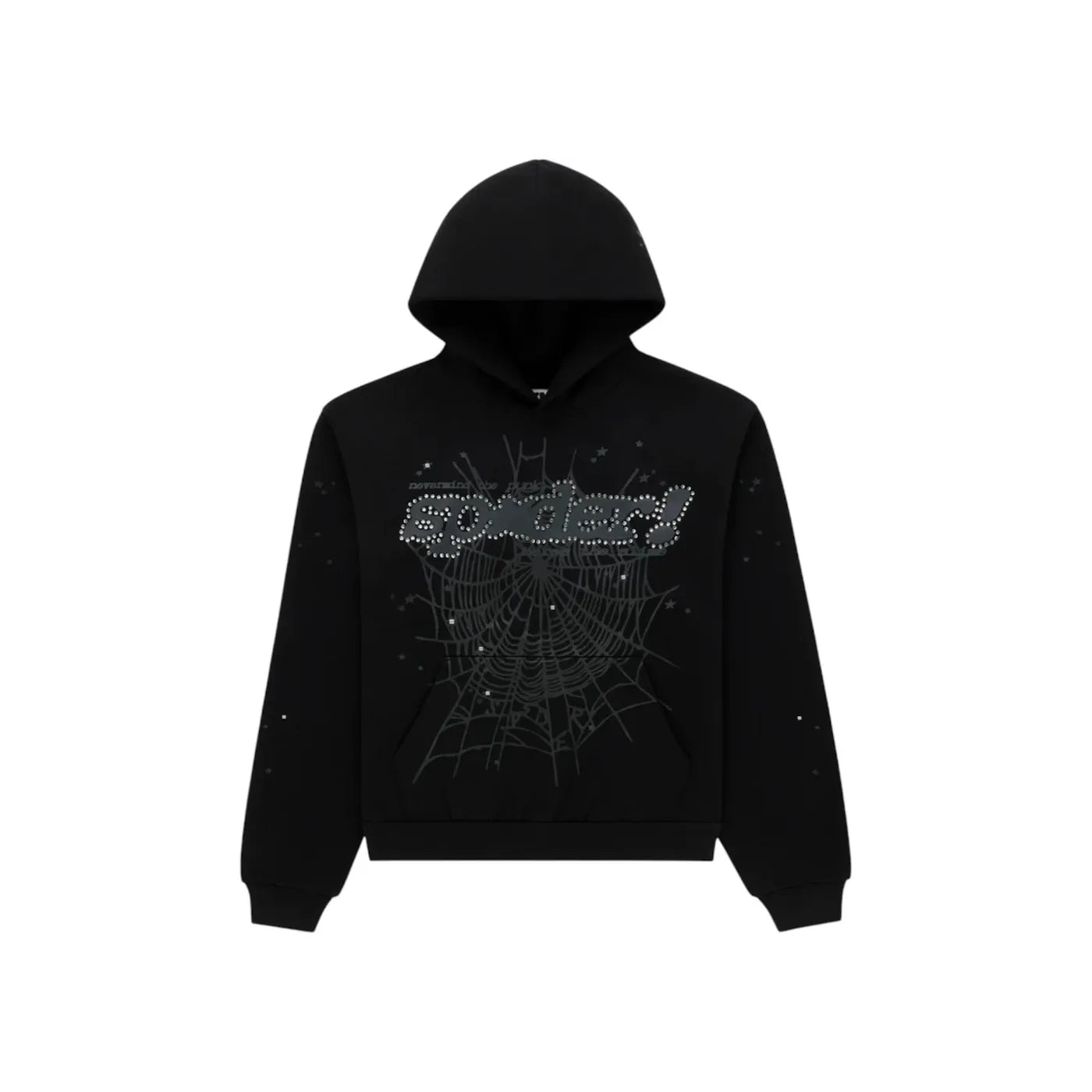 Sp5der Rhinestone Punk V2 Hoodie Black