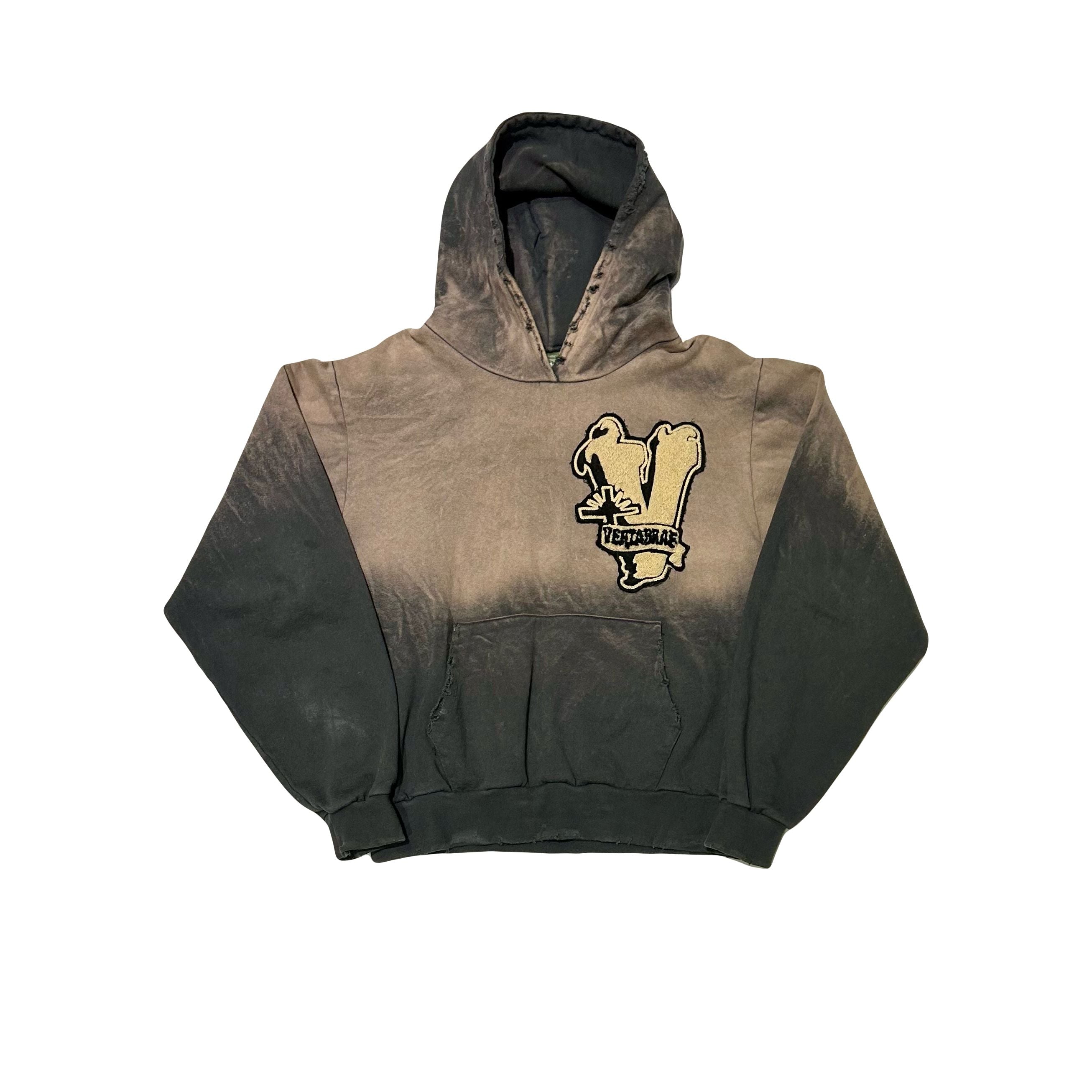 Vertabrae Varsity Patch Hoodie Vintage Black