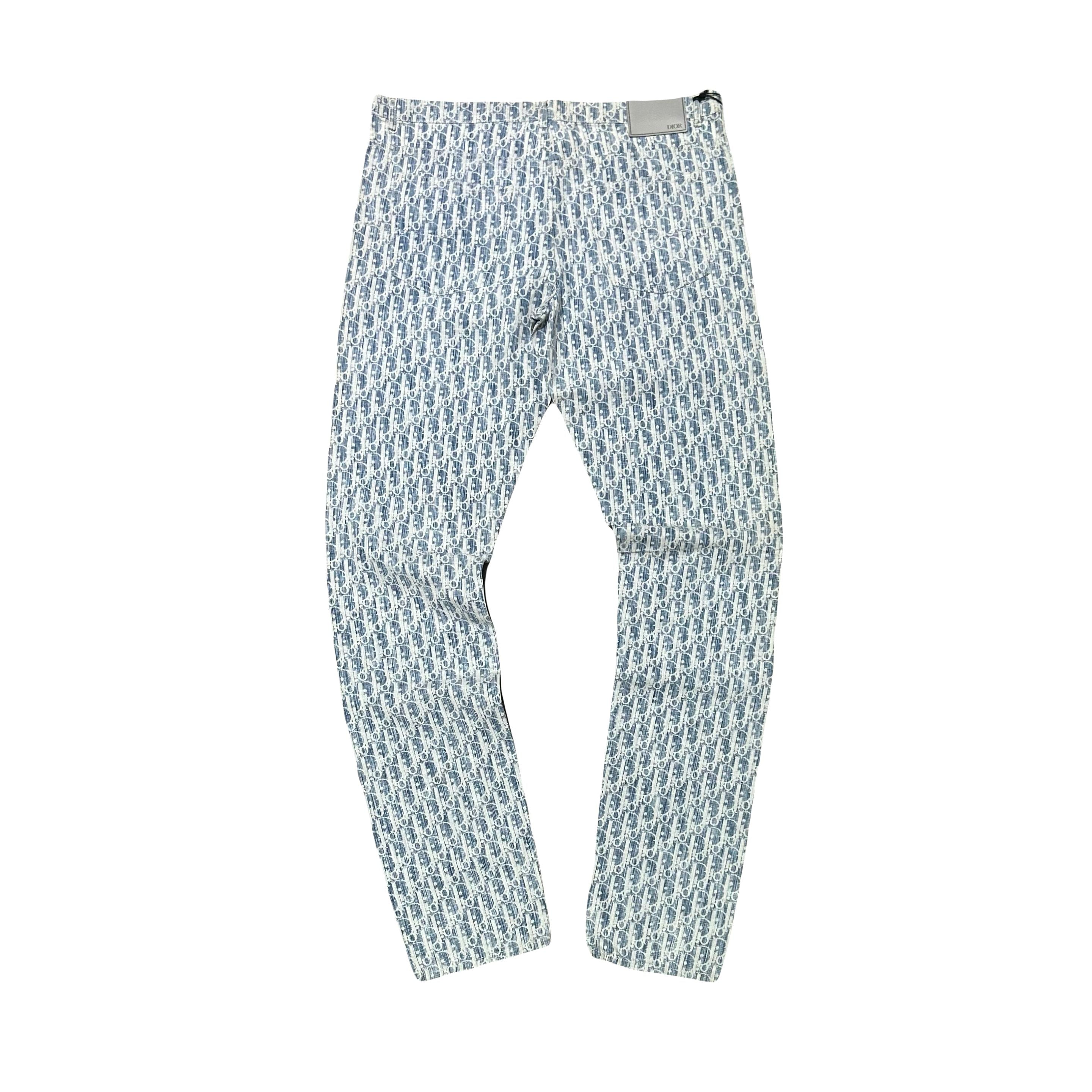 Dior Slim 17.5 Oblique Slim Pants Blue