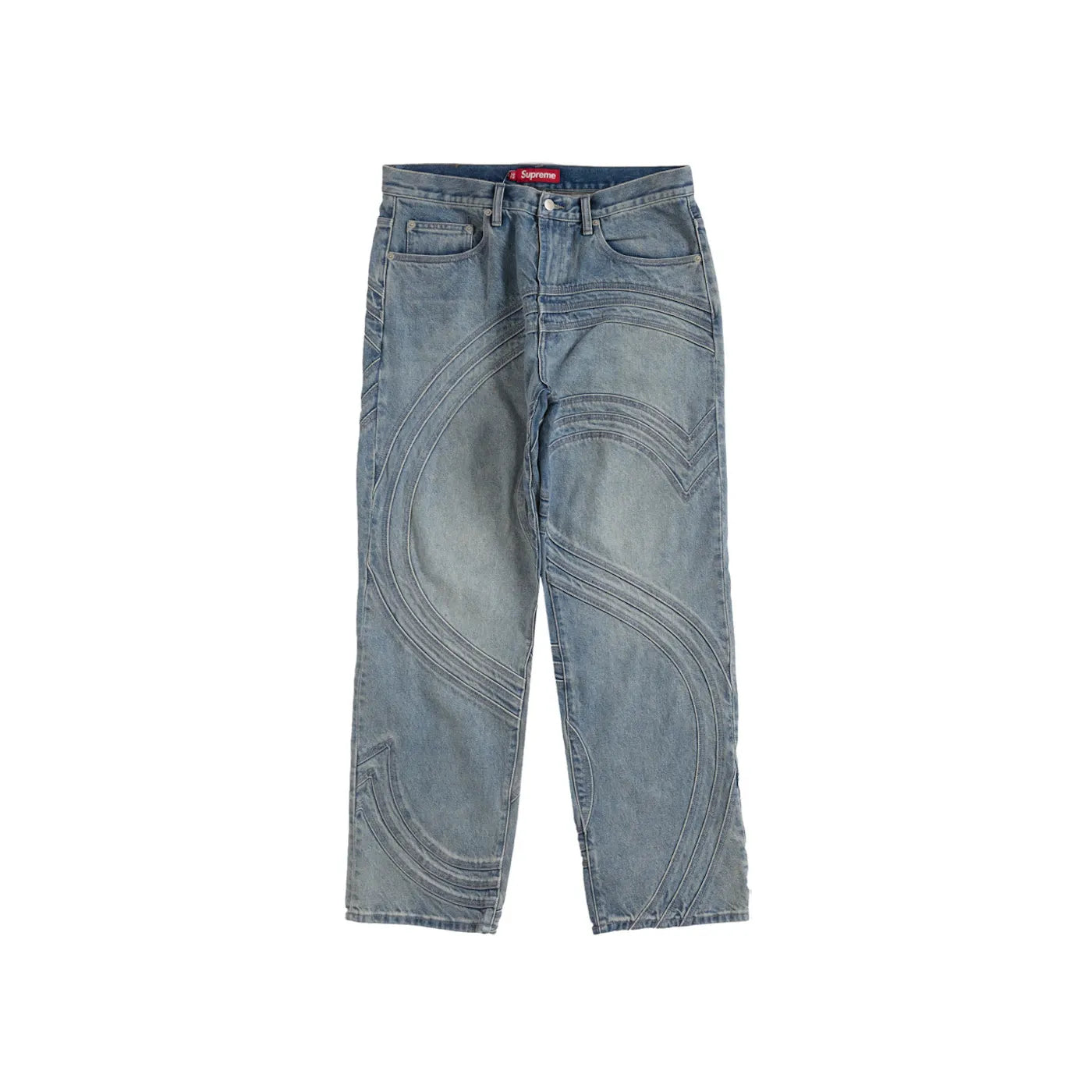 Supreme S Logo Loose Fit Jean Washed Blue