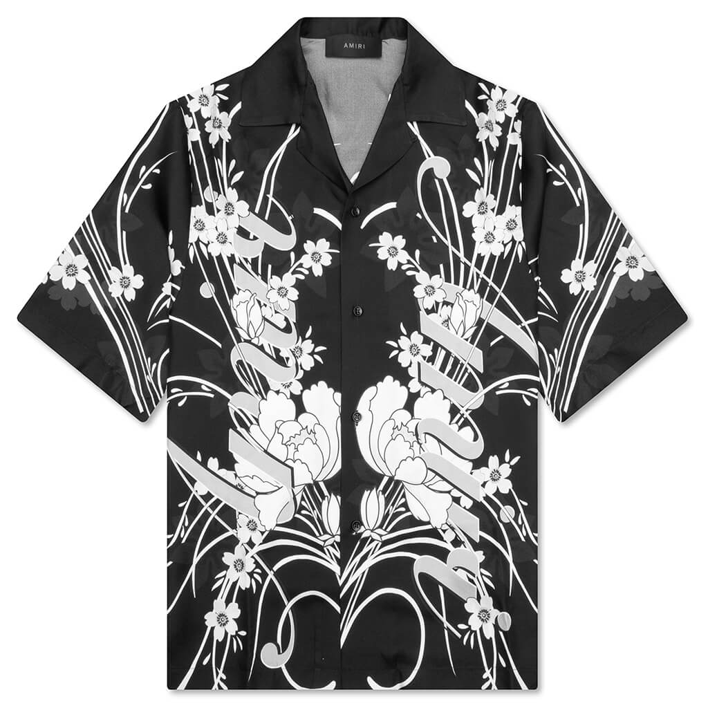 Amiri Floral Bowling Shirt Black