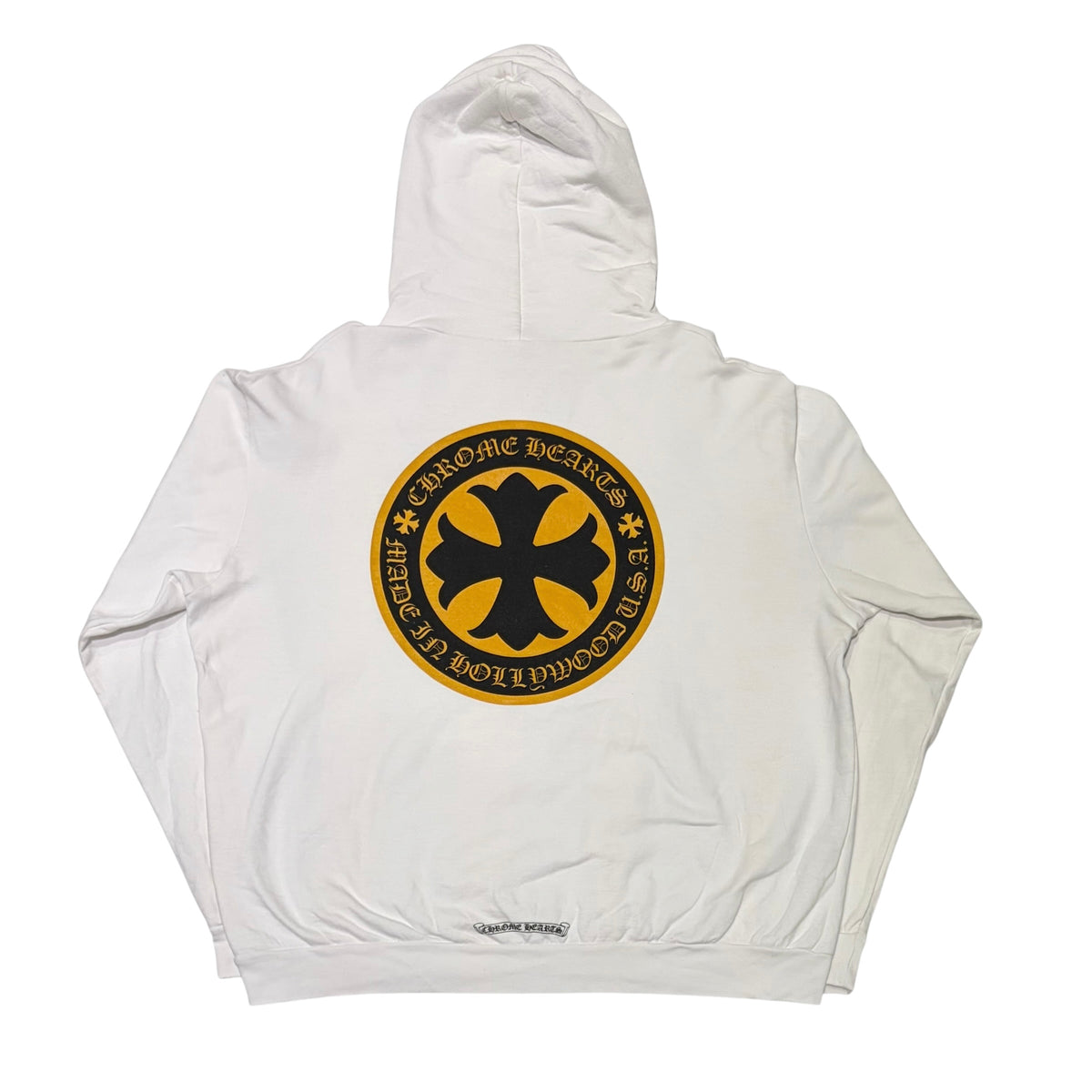 Chrome Hearts Plus Cross Logo Pullover Hoodie White/Yellow