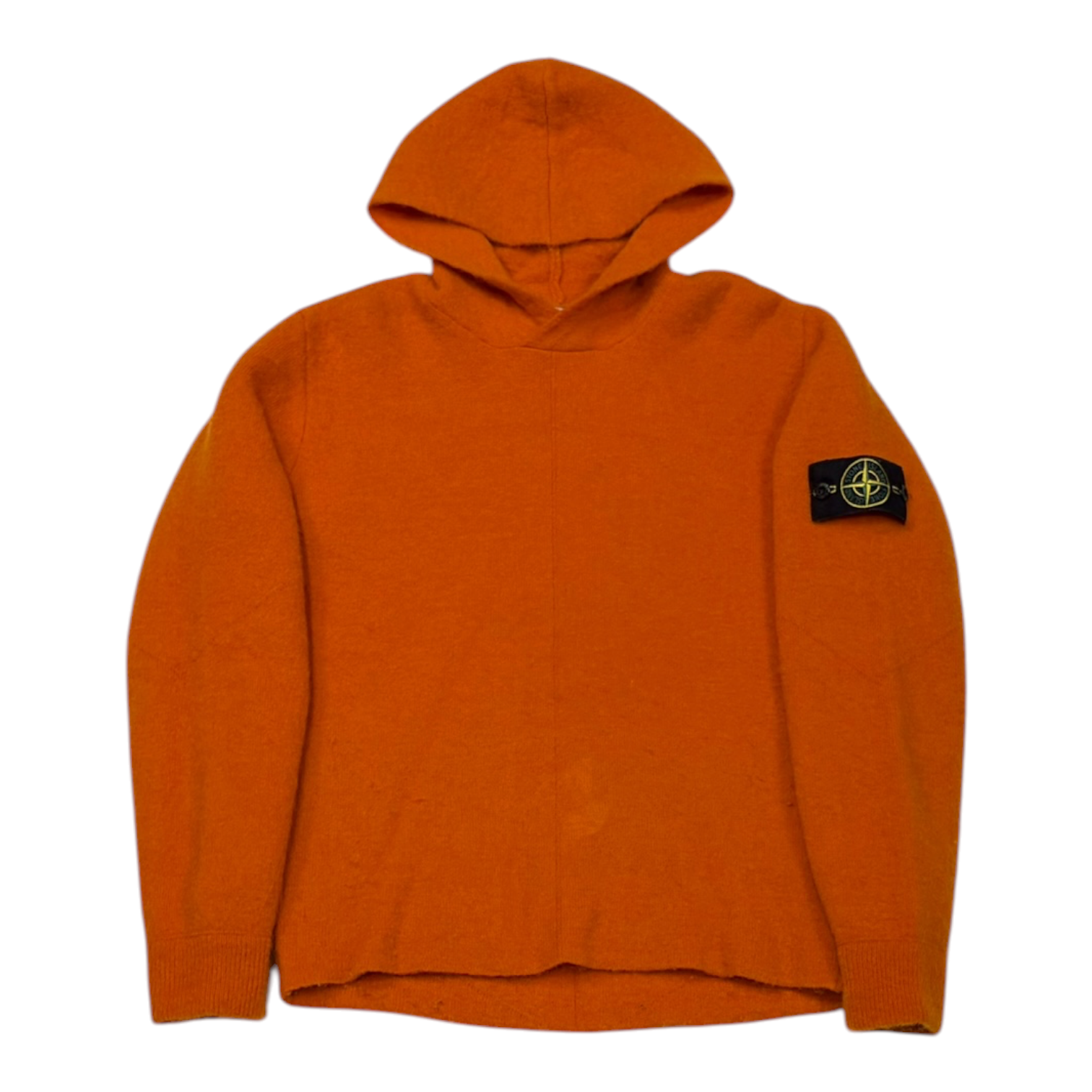 Stone Island Double Mohair/Wool Orange Knitted Hoodie