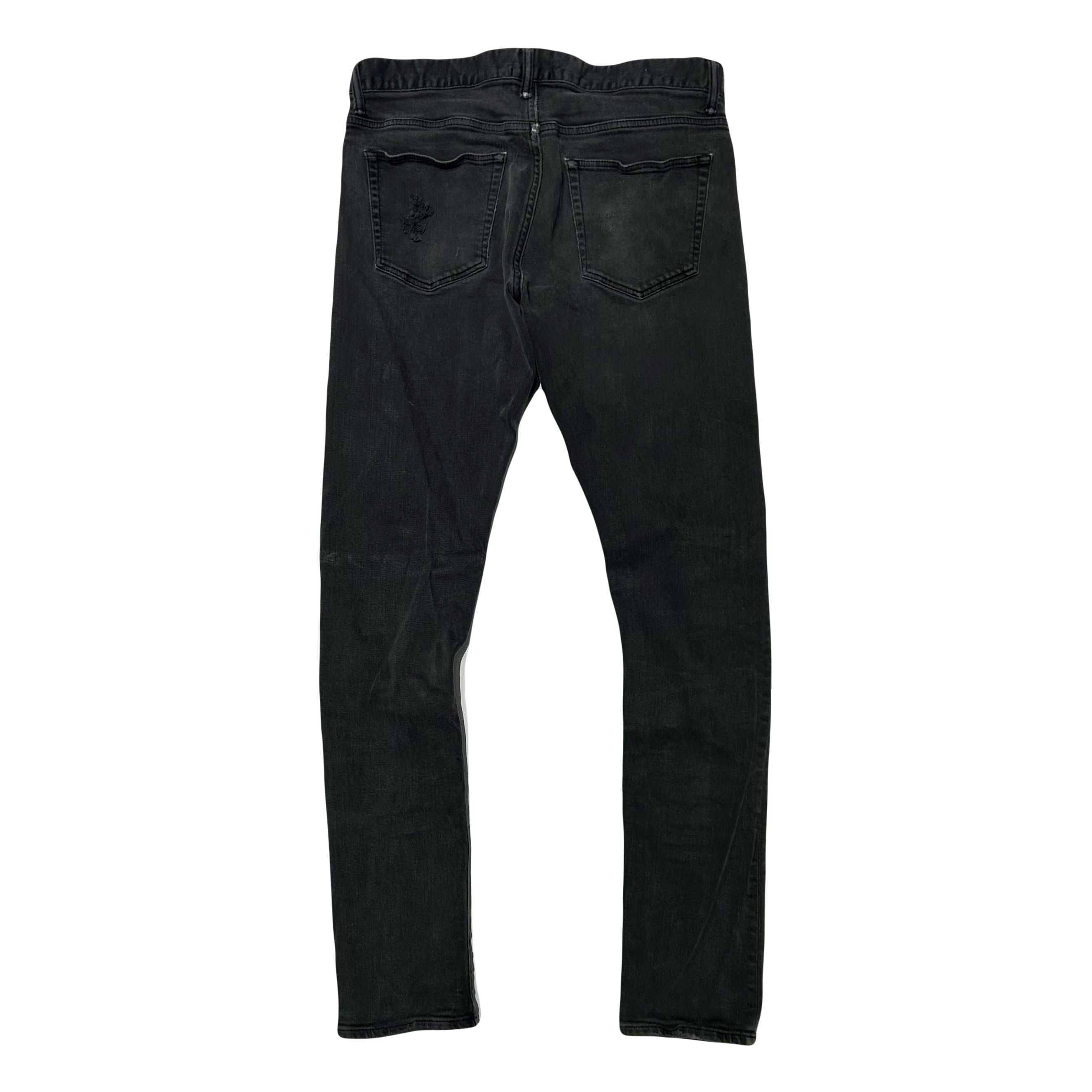 John Elliott Distressed Skinny Jeans Washed Black