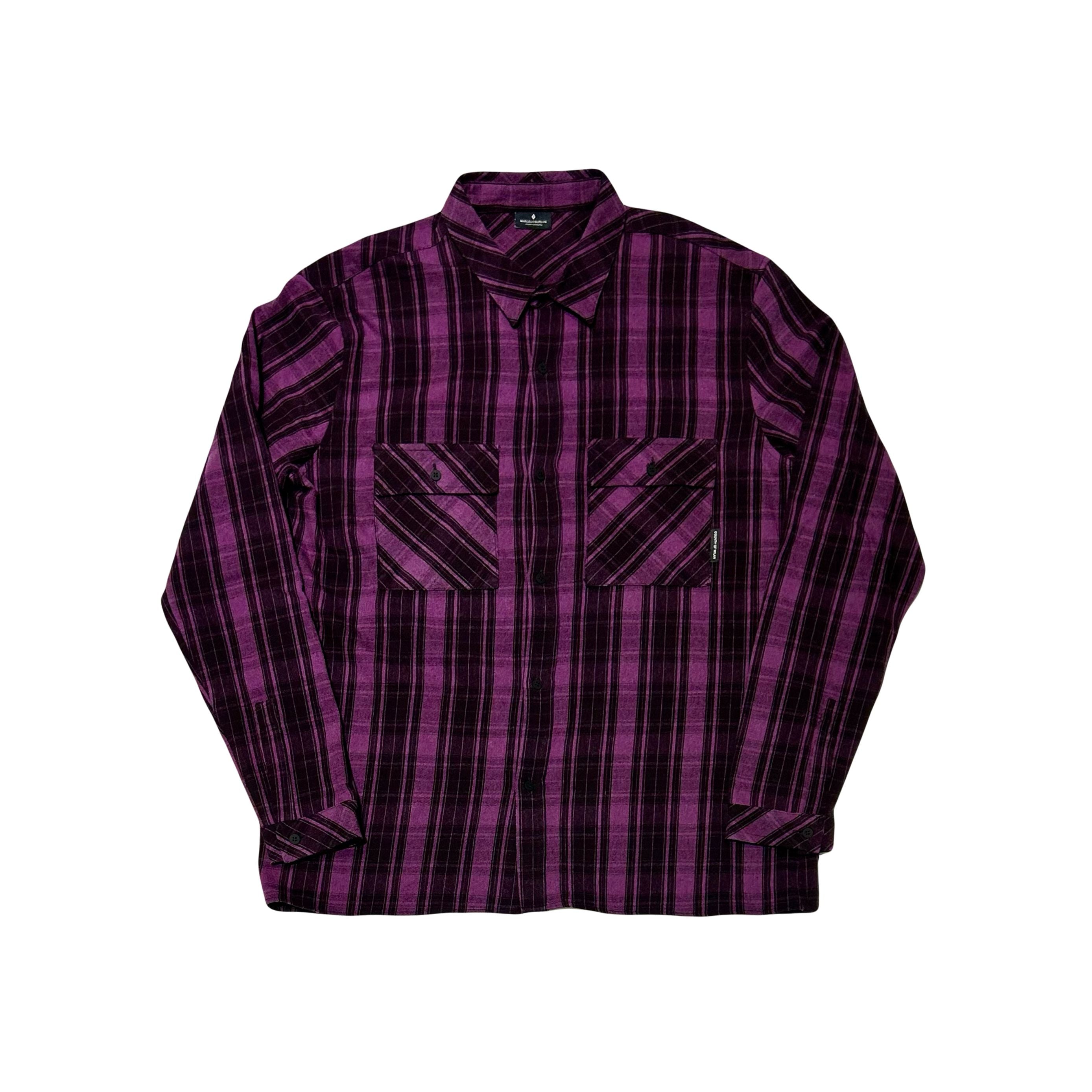 Marcelo Burlon County of Milan Plaid Flannel Shirt Purple