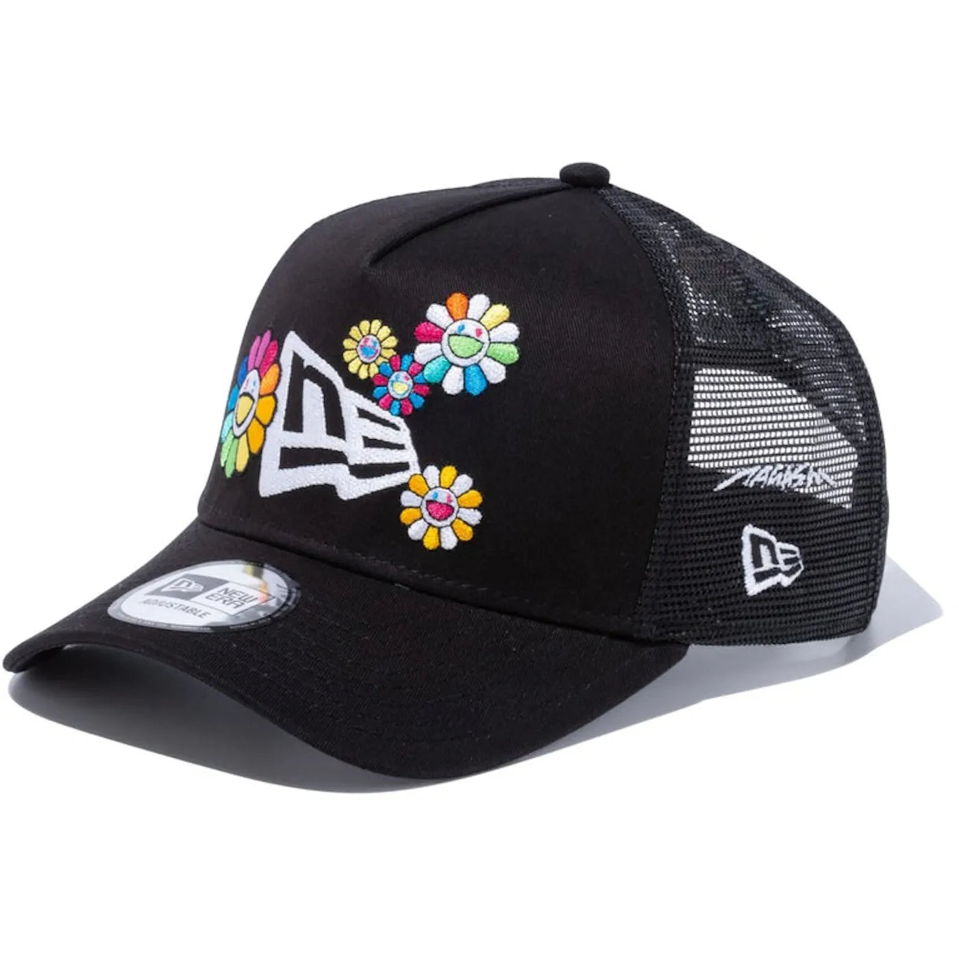 New Era x Takashi Murakami A-Frame Trucker Flower Flag 9Forty Hat Black