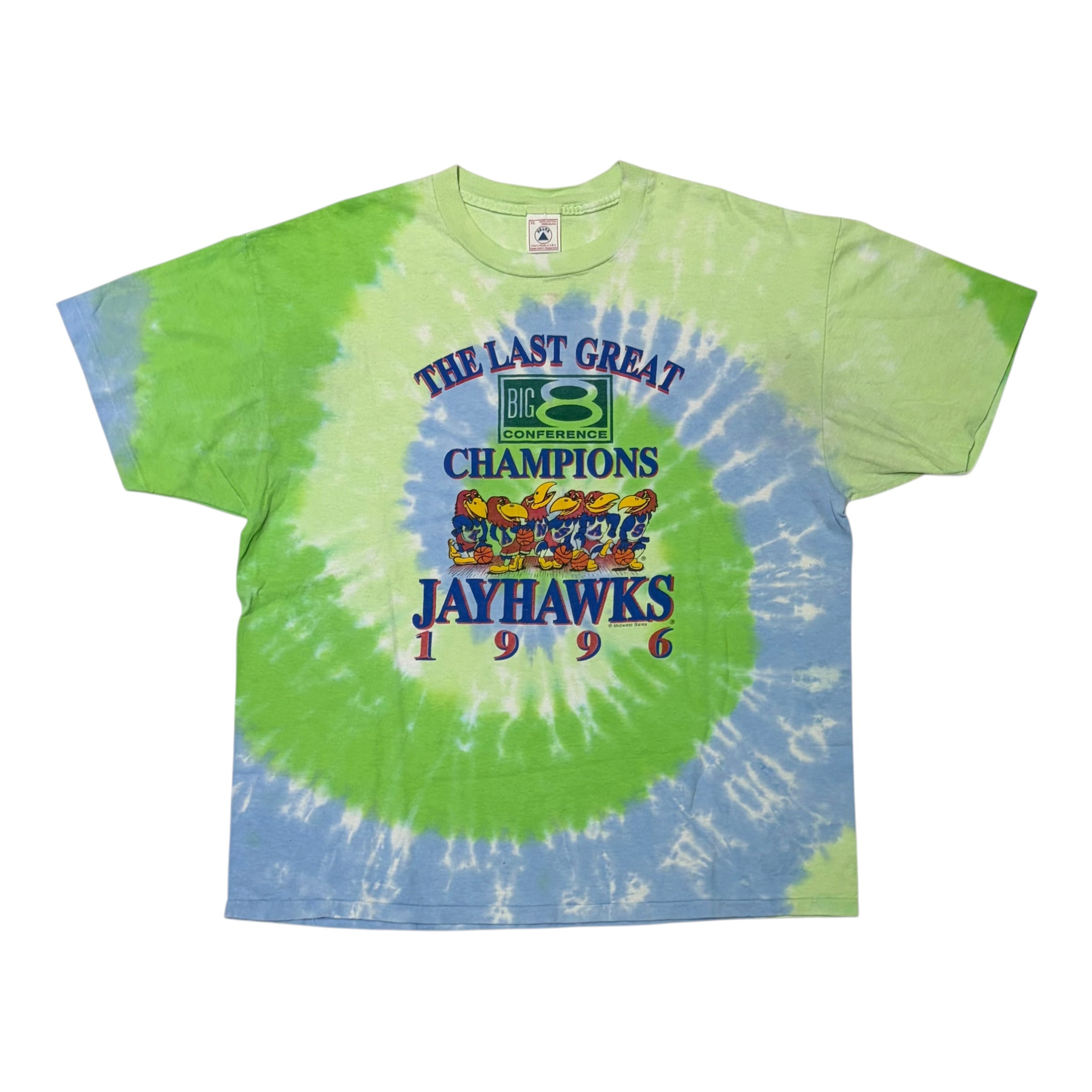 1996 Kansas Jayhawks Big 8 Champs Tee Tie Dye