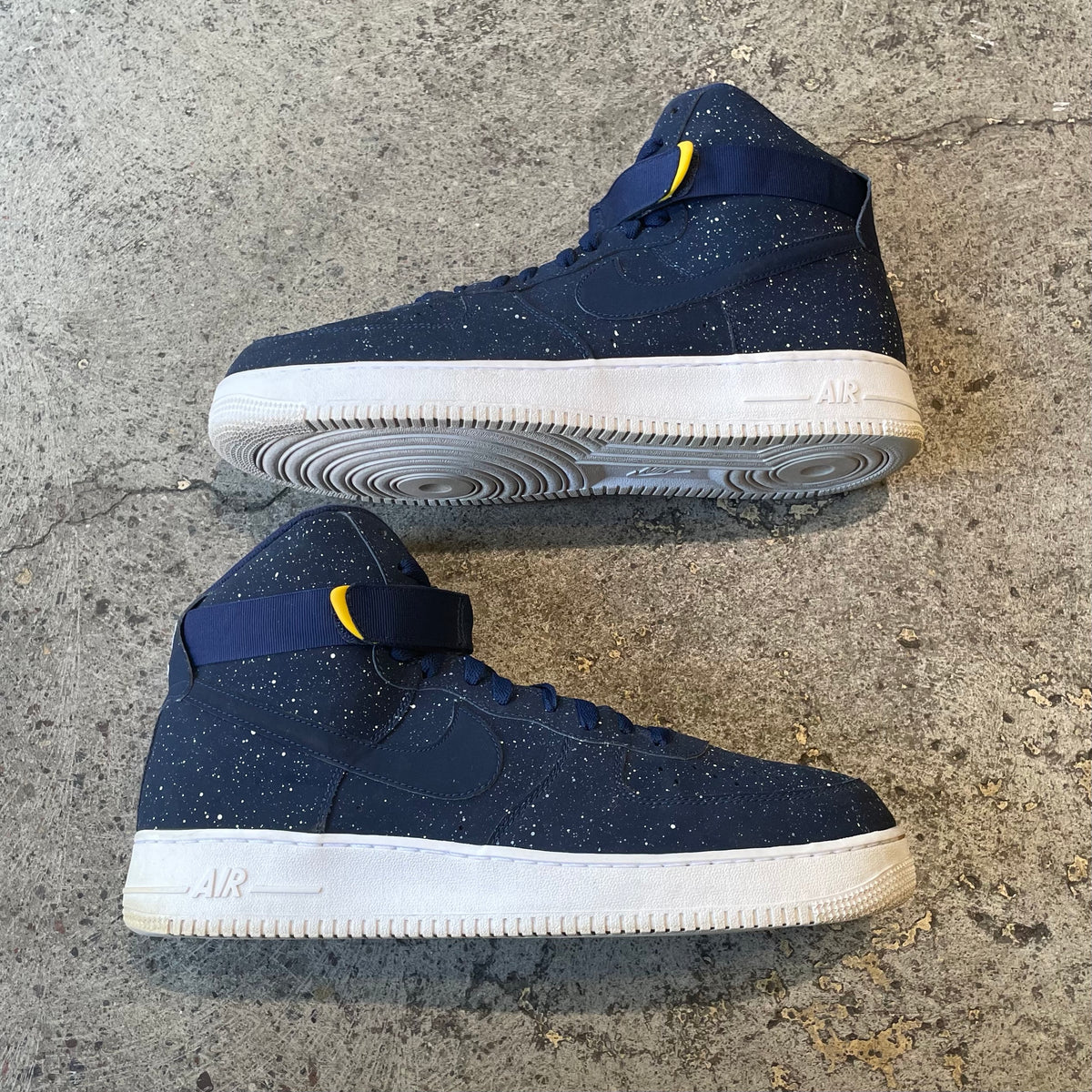 Nike Air Force 1 High 07 Navy Blue White Paint Splatter