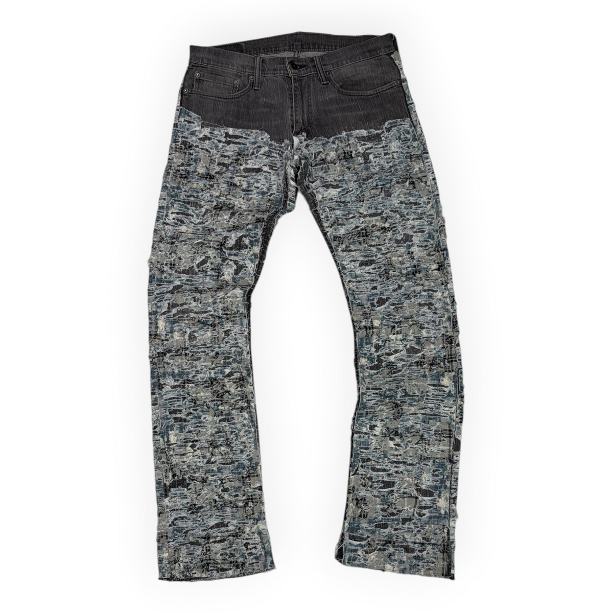 Produit de Flacko Reconstructed 2 Tone Boro Levi's Denim Grey/Blue