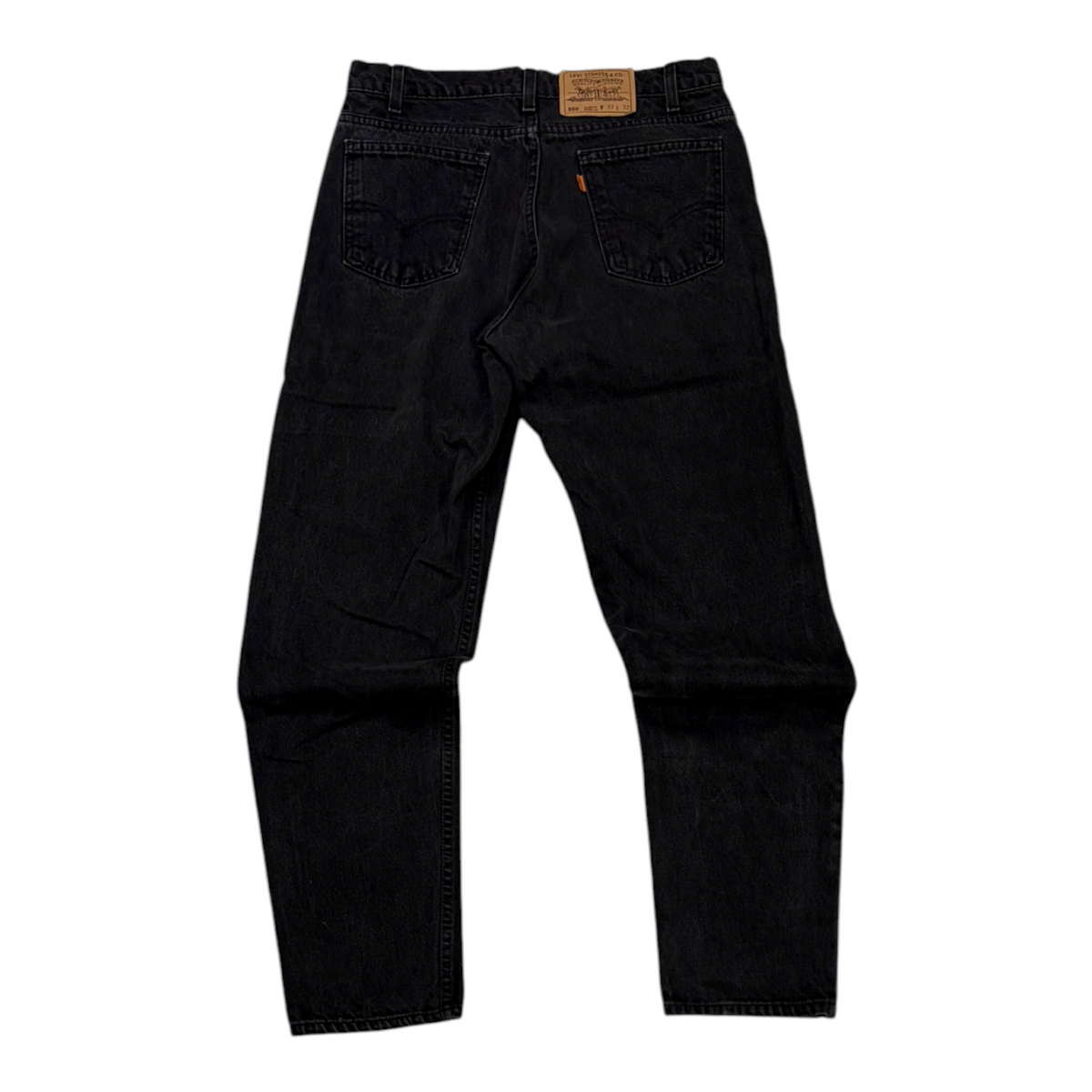 1996 Levi's 550 Orange Tab Denim Jeans Washed Black