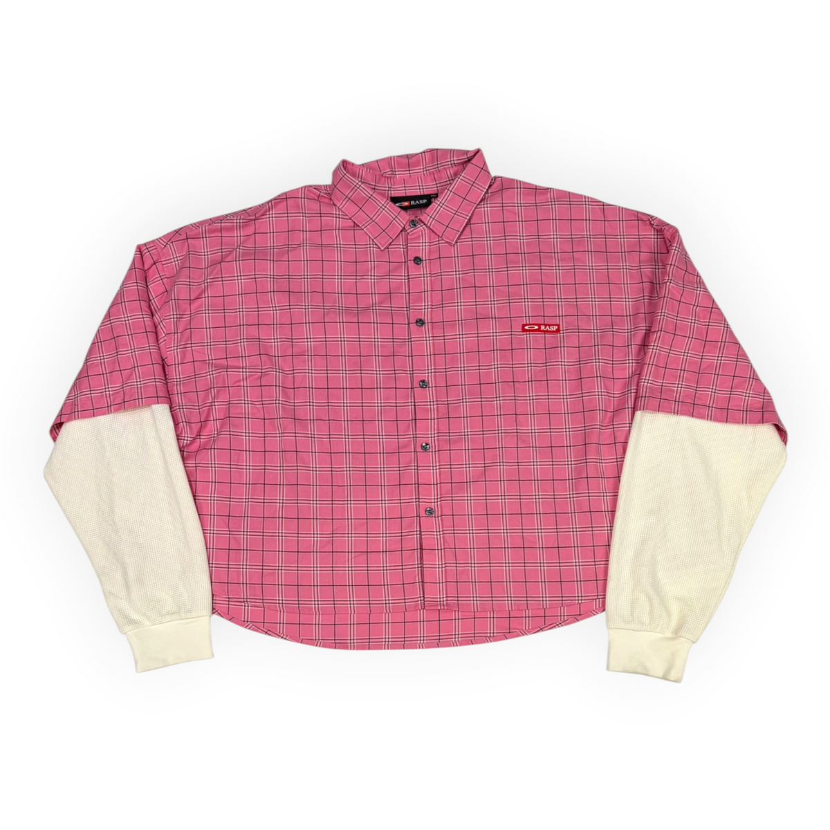 GV Gallery Cropped Raspberry Thermal Flannel Pink