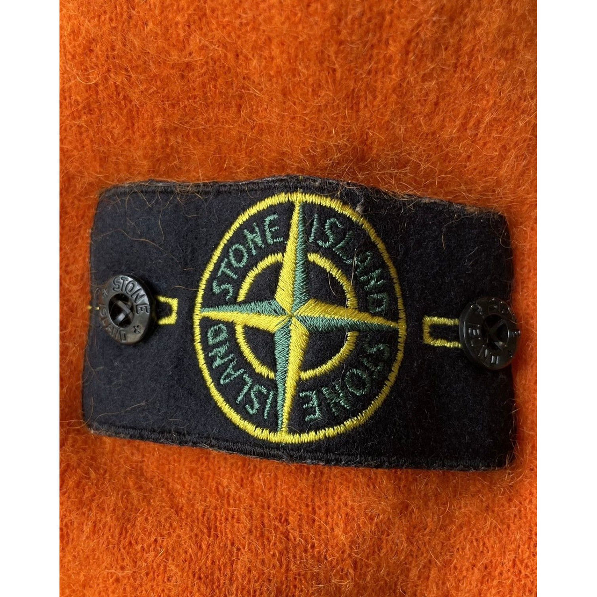 Stone Island Double Mohair/Wool Knitted Hoodie Orange