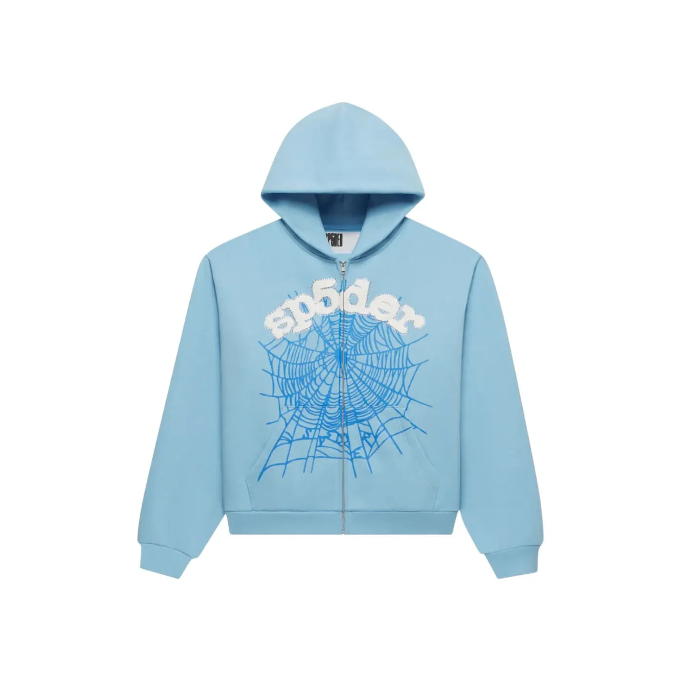 Sp5der OG Web Zip Up Hoodie (SS26) Sky Blue