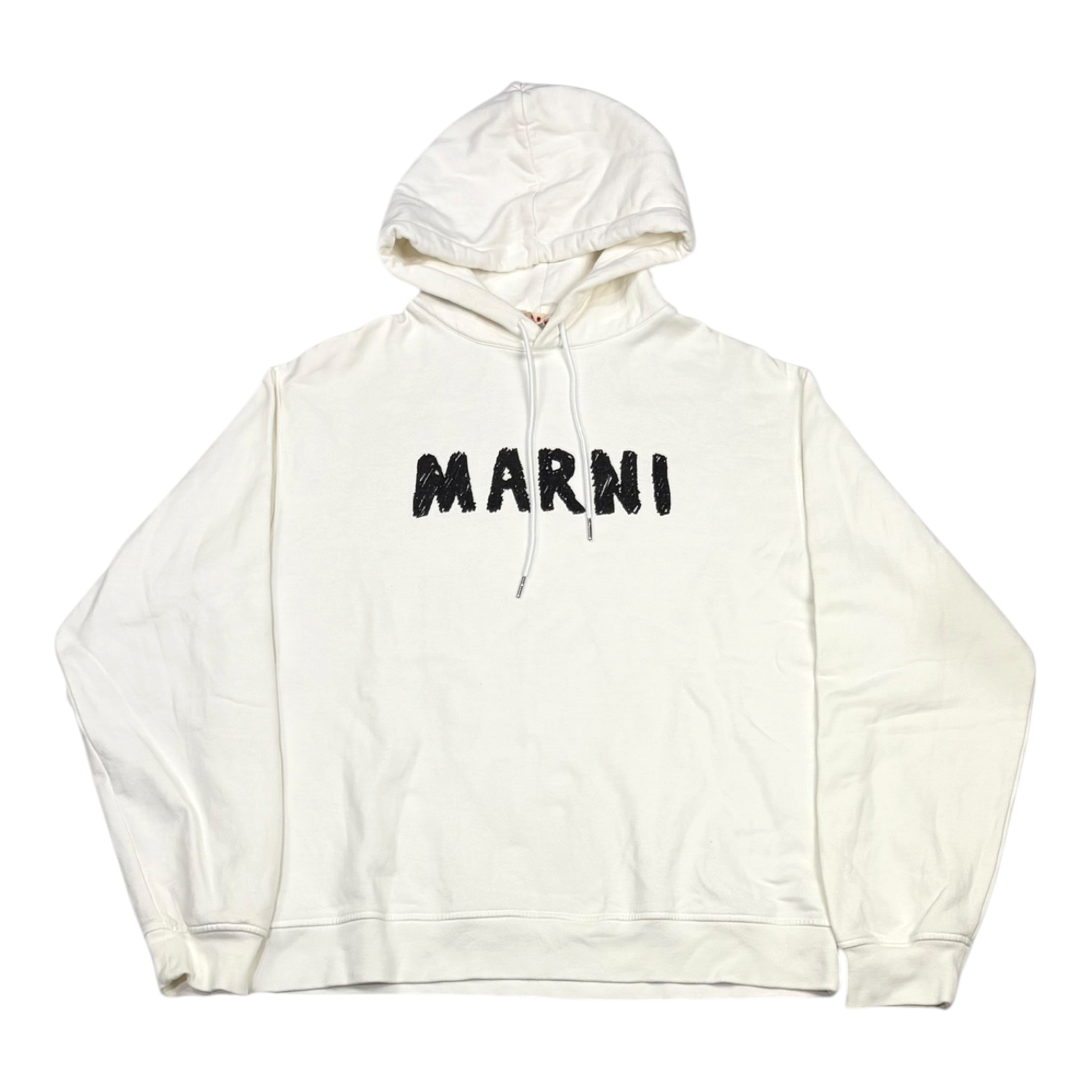 Marni Logo Hoodie White