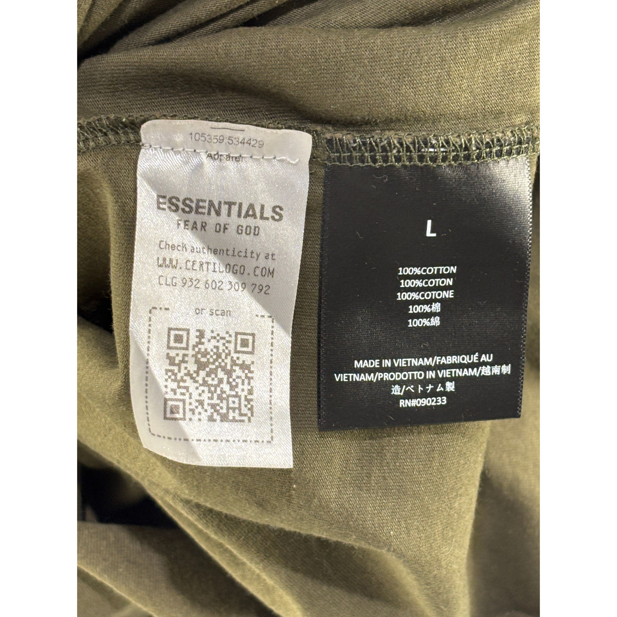 Fear of God Essentials Jersey Crewneck Tee Military