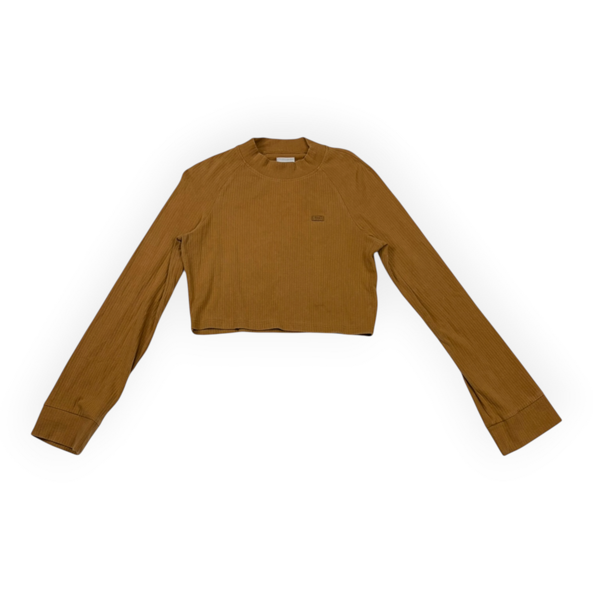 Kith Women's Cropped Mock Neck LS Top Brown