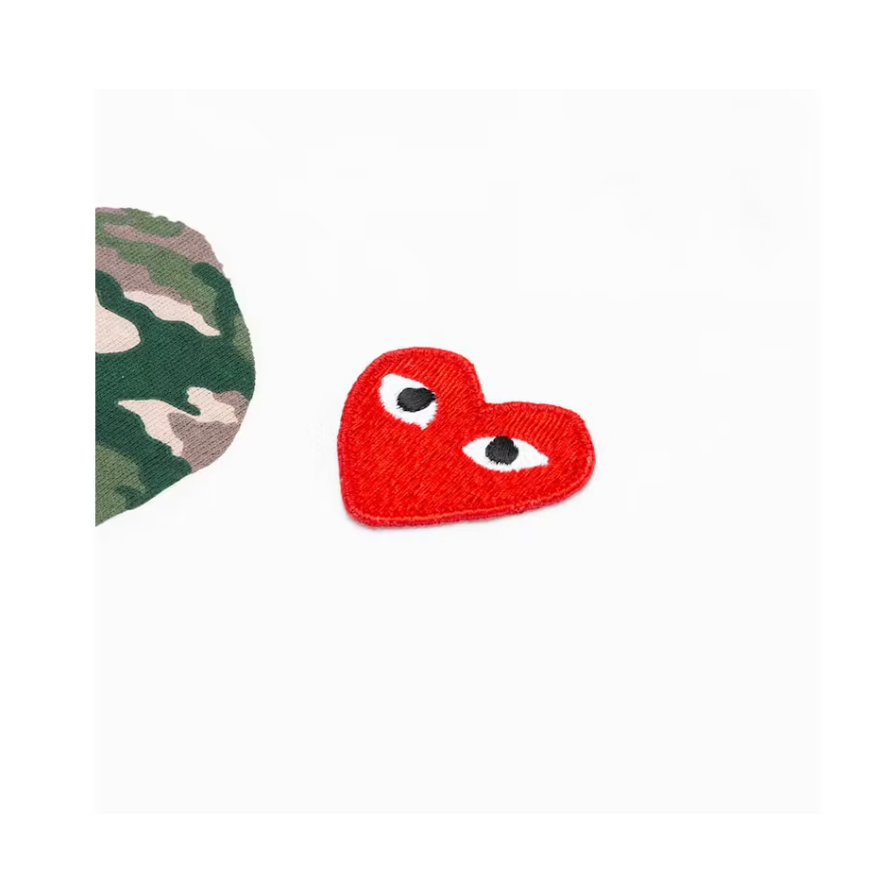 Comme des Garcons PLAY Play Camouflage Double Heart T-shirt White