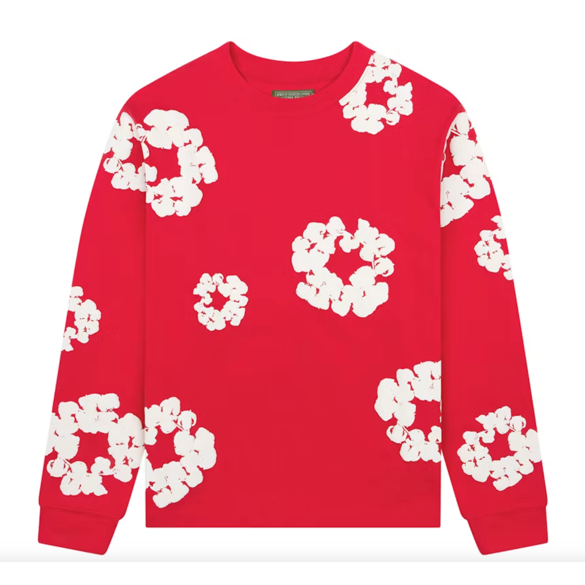 Denim Tears Long Sleeve Cotton Wreath T-shirt Red