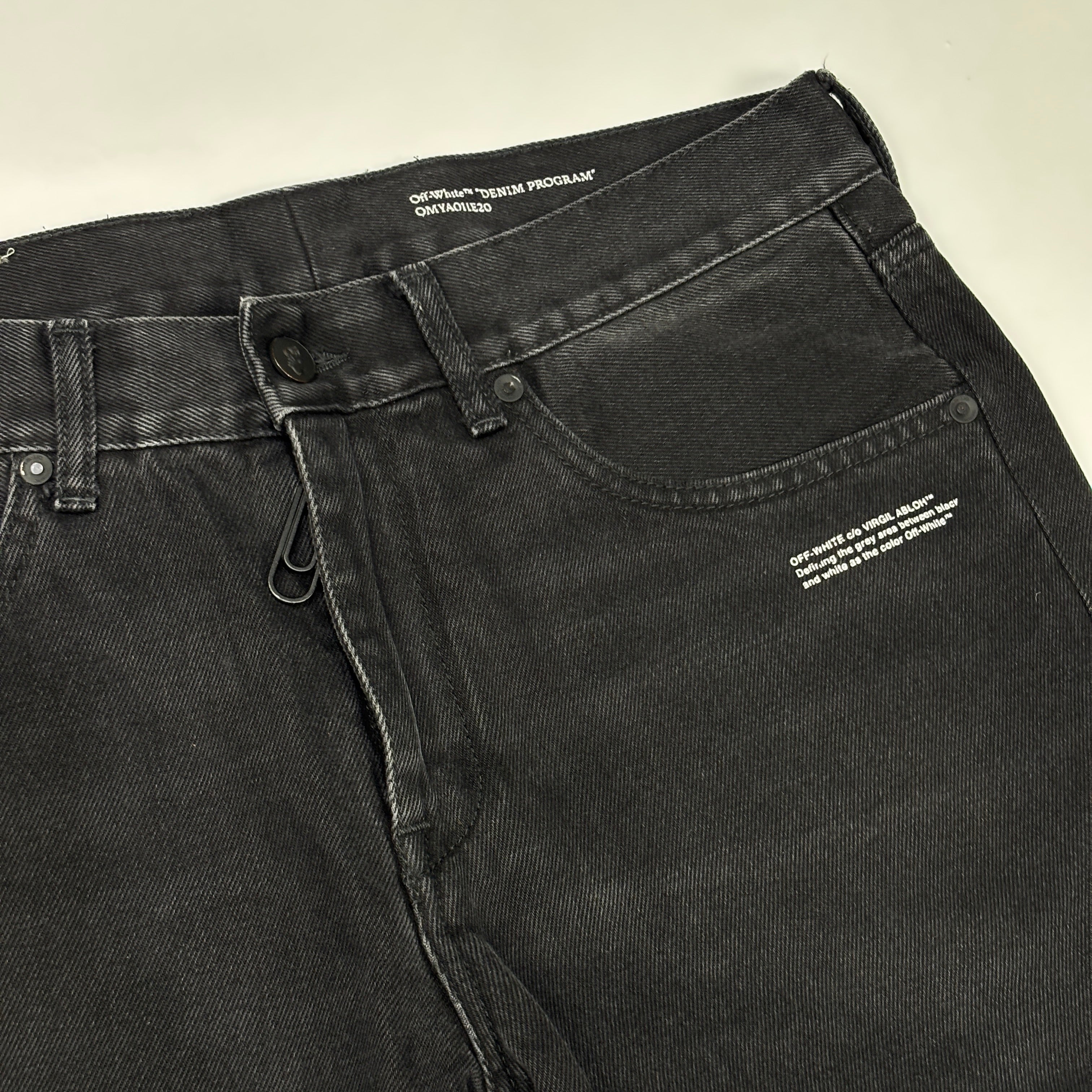 Off-White Diagonal Pocket Skinny Jeans Black