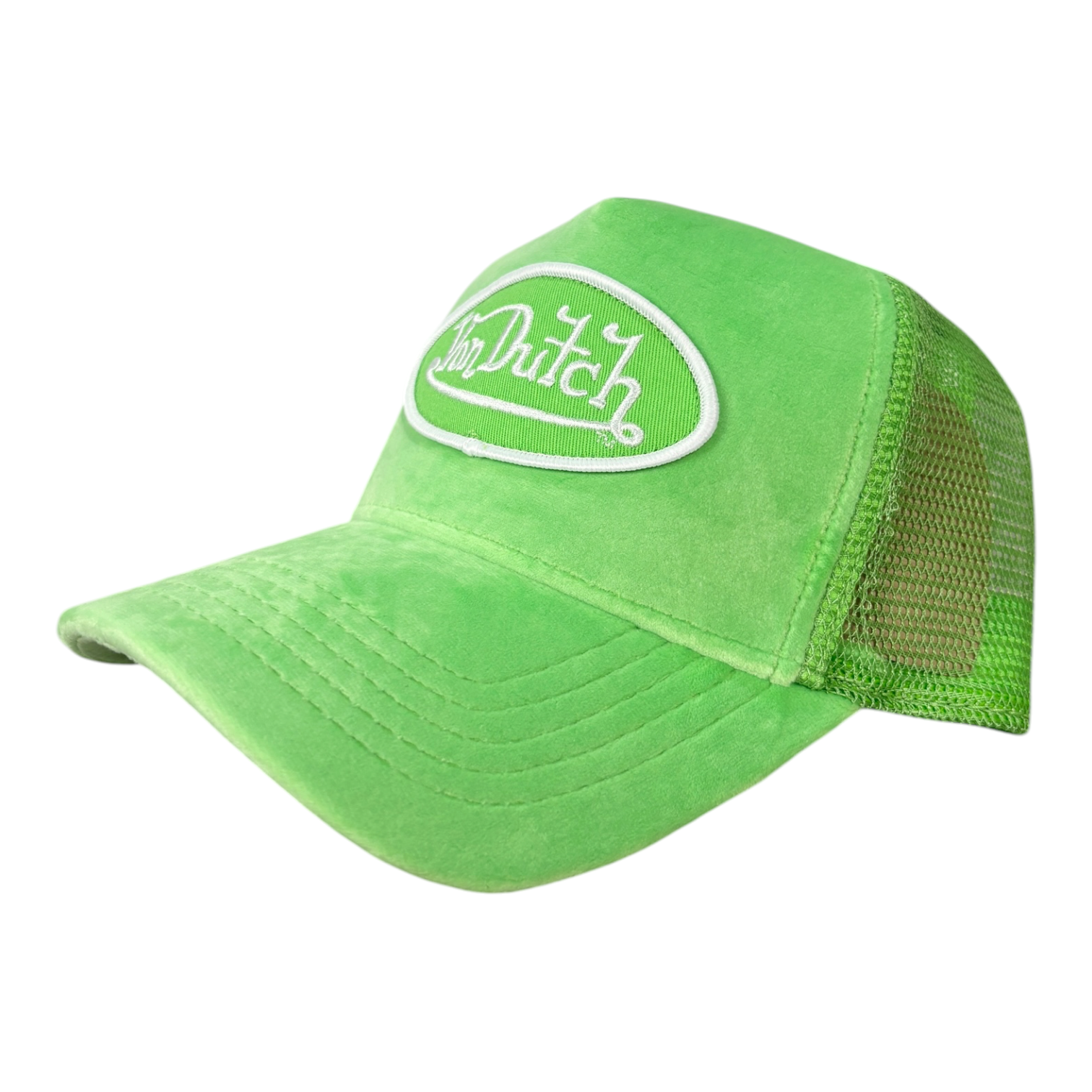 Von Dutch Velvet Trucker Hat Green