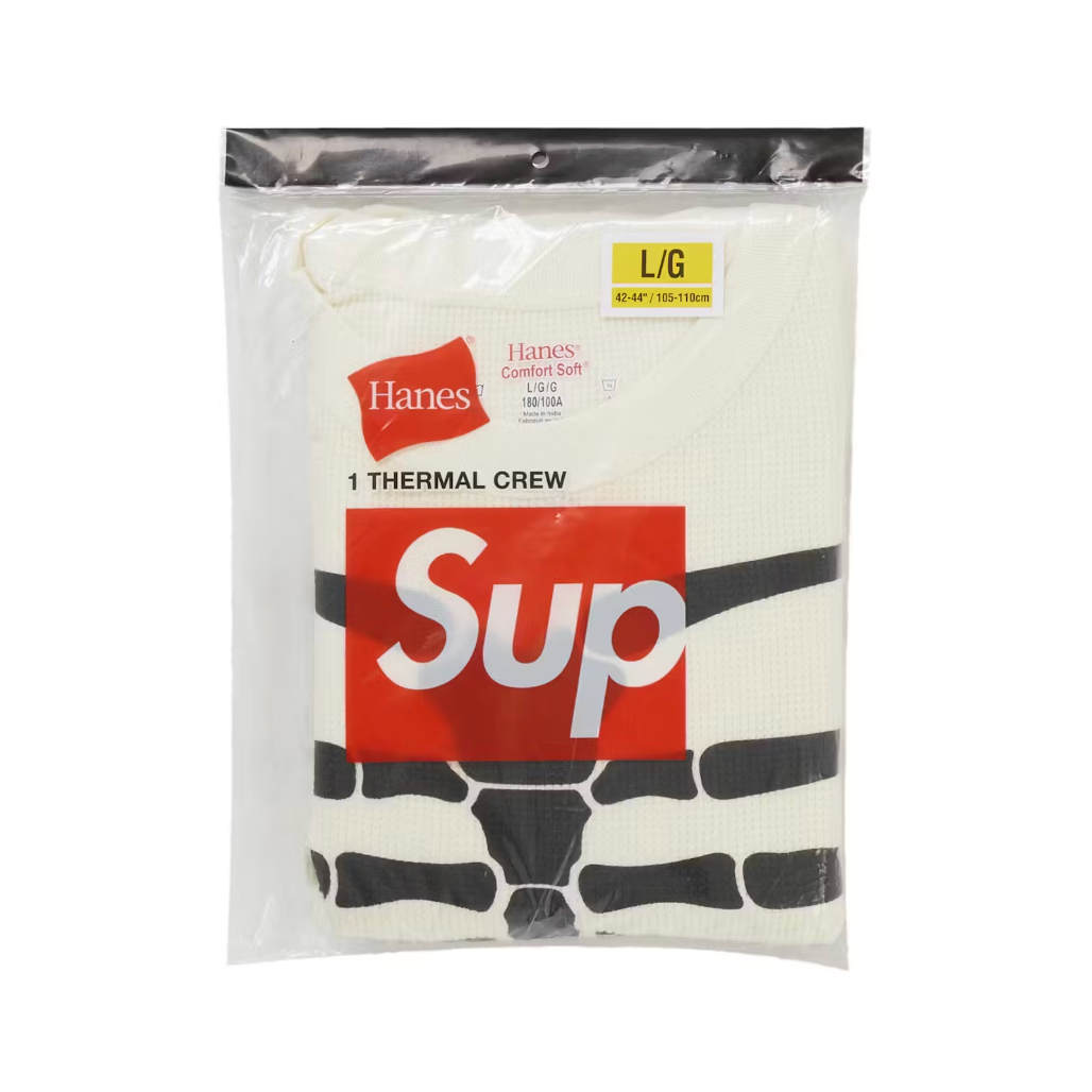 Supreme Hanes Bones Thermal Crew FW25 (1 Pack) White