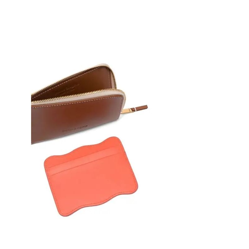 Palm Angels Colour-Block Leather Pouch Brown