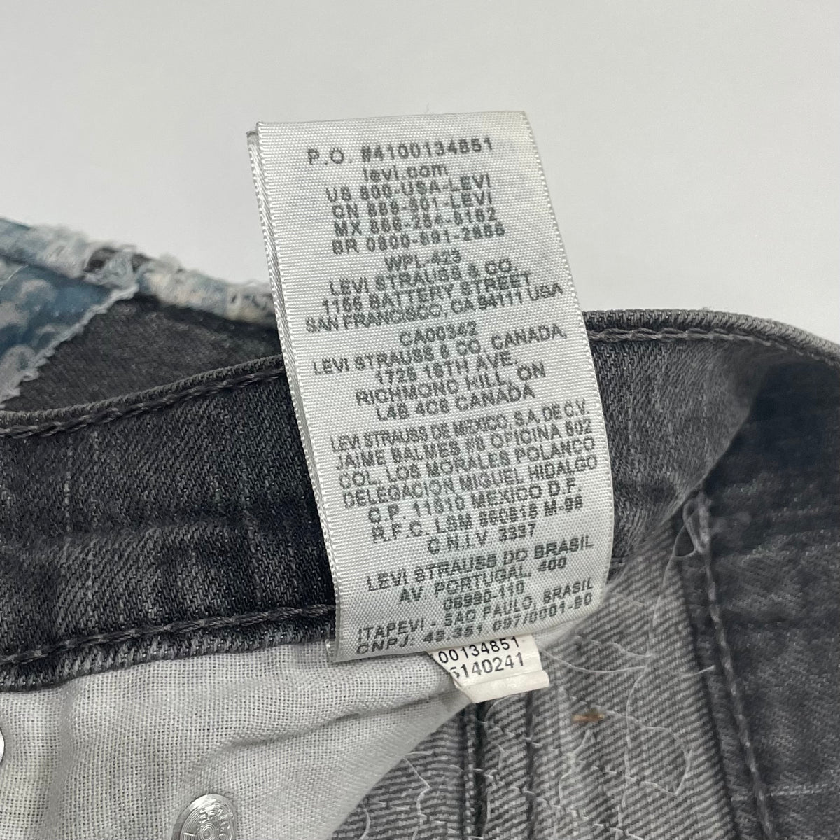 Produit de Flacko Reconstructed 2 Tone Boro Levi's Denim Grey/Blue