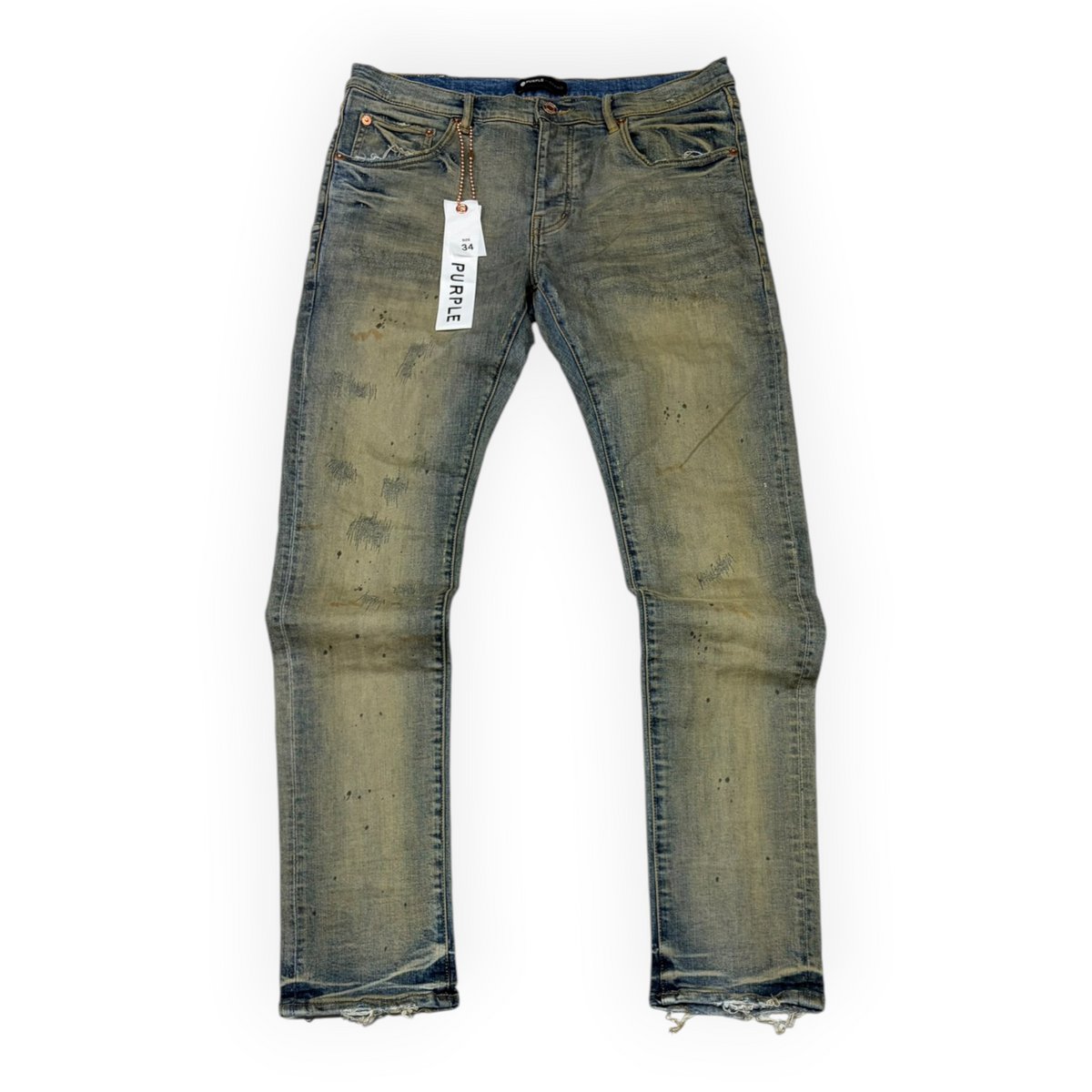 Purple Brand Industrial Worn Dirty Mid Jeans Indigo
