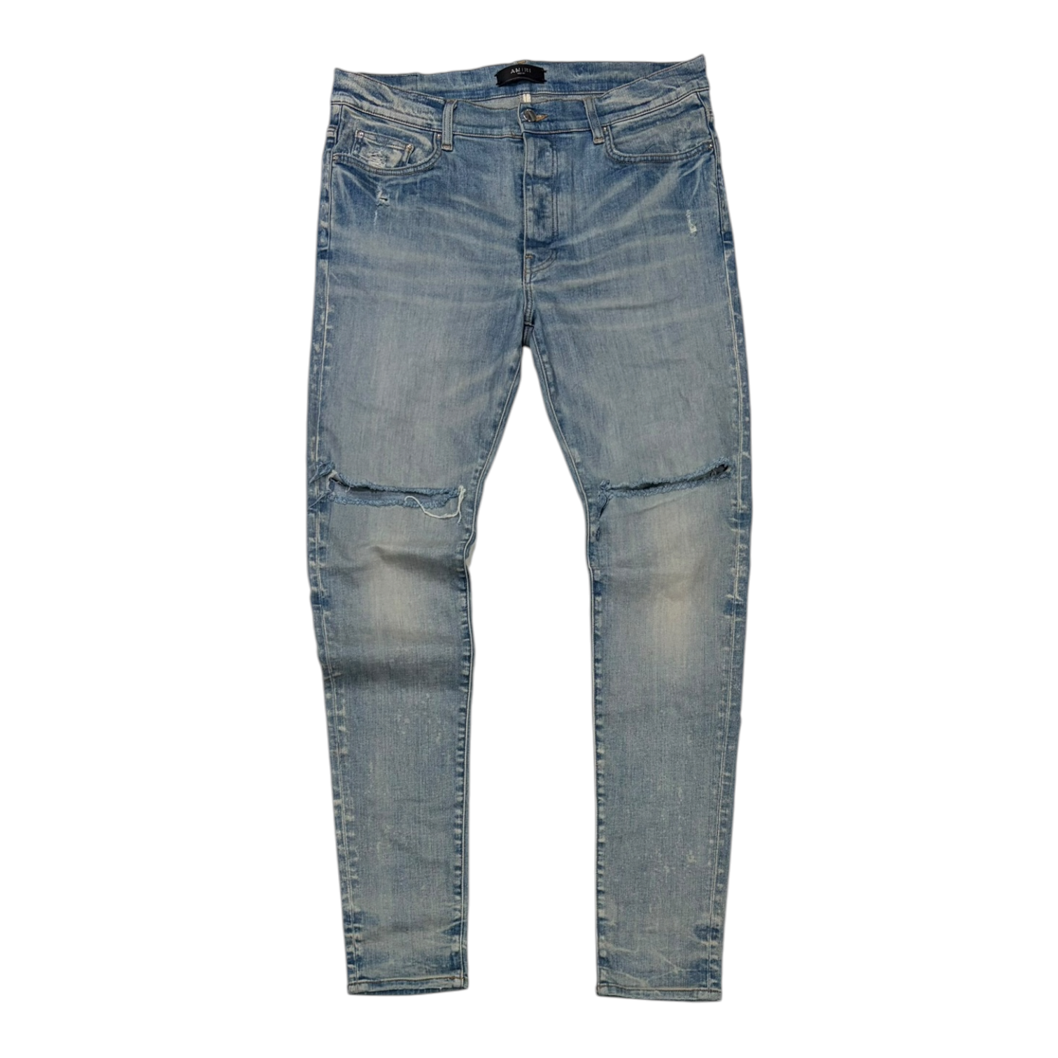 Amiri Distressed Denim Jeans Blue