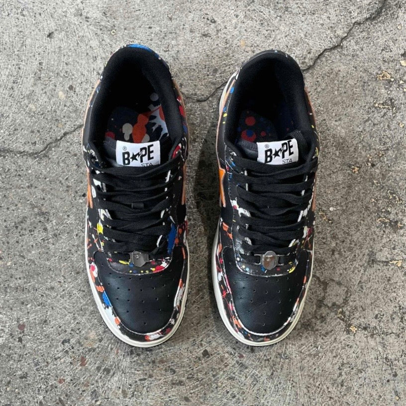 A Bathing Ape Bape Sta Paint Splatter Black