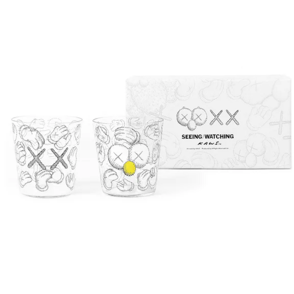 KAWS Seeing/Watching Eyes Glass Set Clear