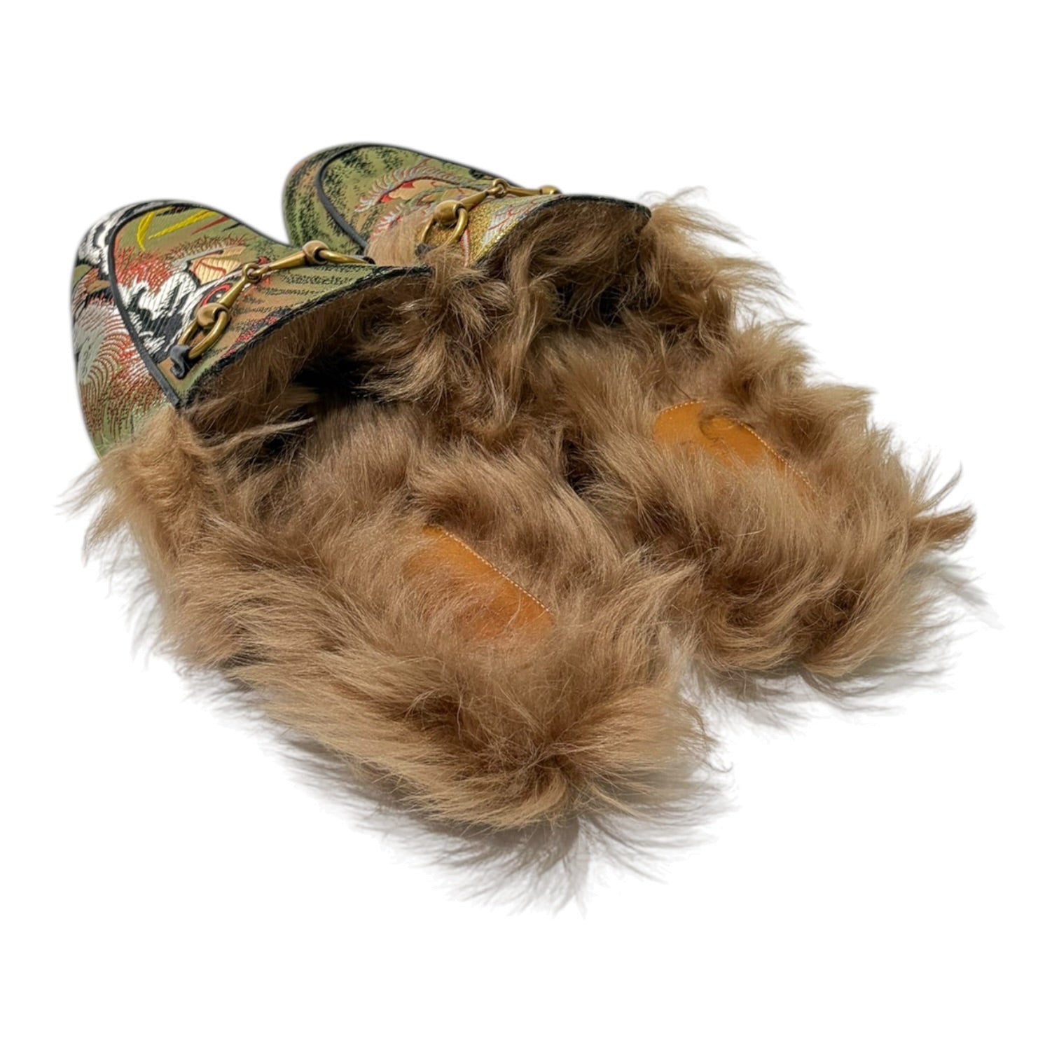 Gucci Princetown Jaqcquard Silk Dragon Loafers