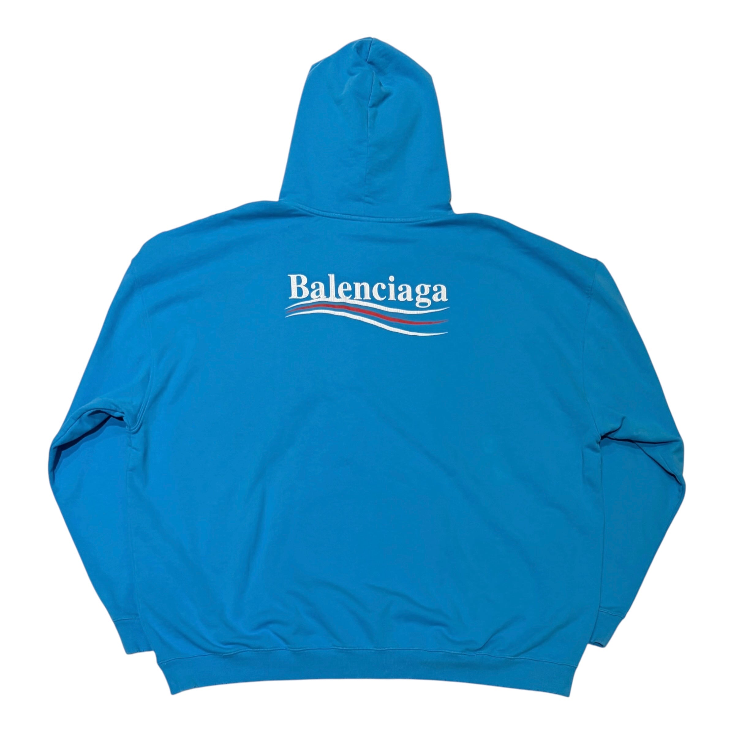 Balenciaga Political Campaign Hoodie Blue